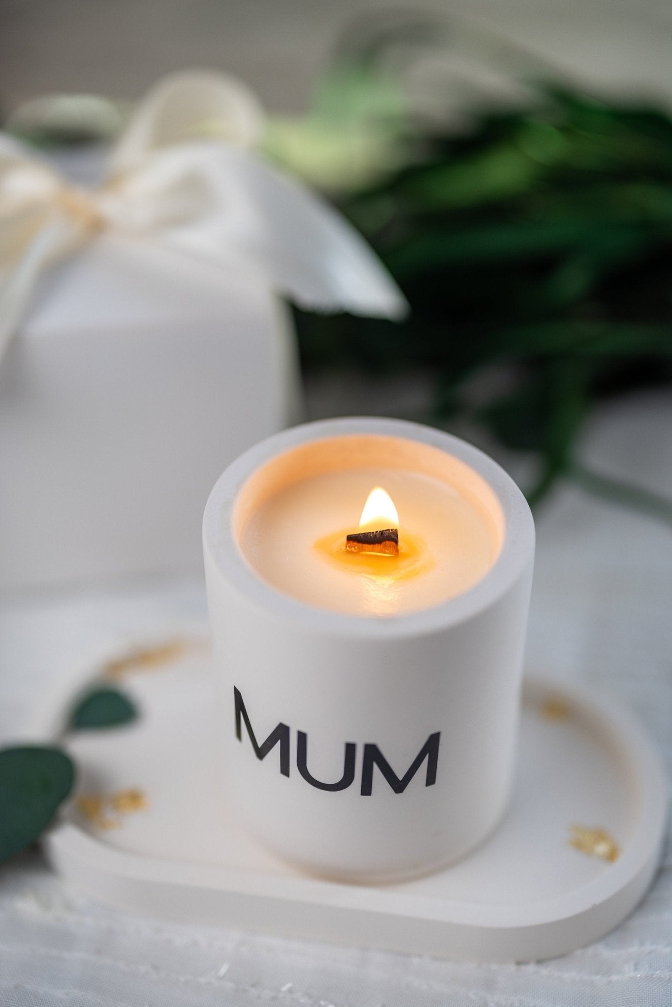 MUM Candle /Scented Soy Candle /Wood Wick Candle/ Jasmine Resin Jar