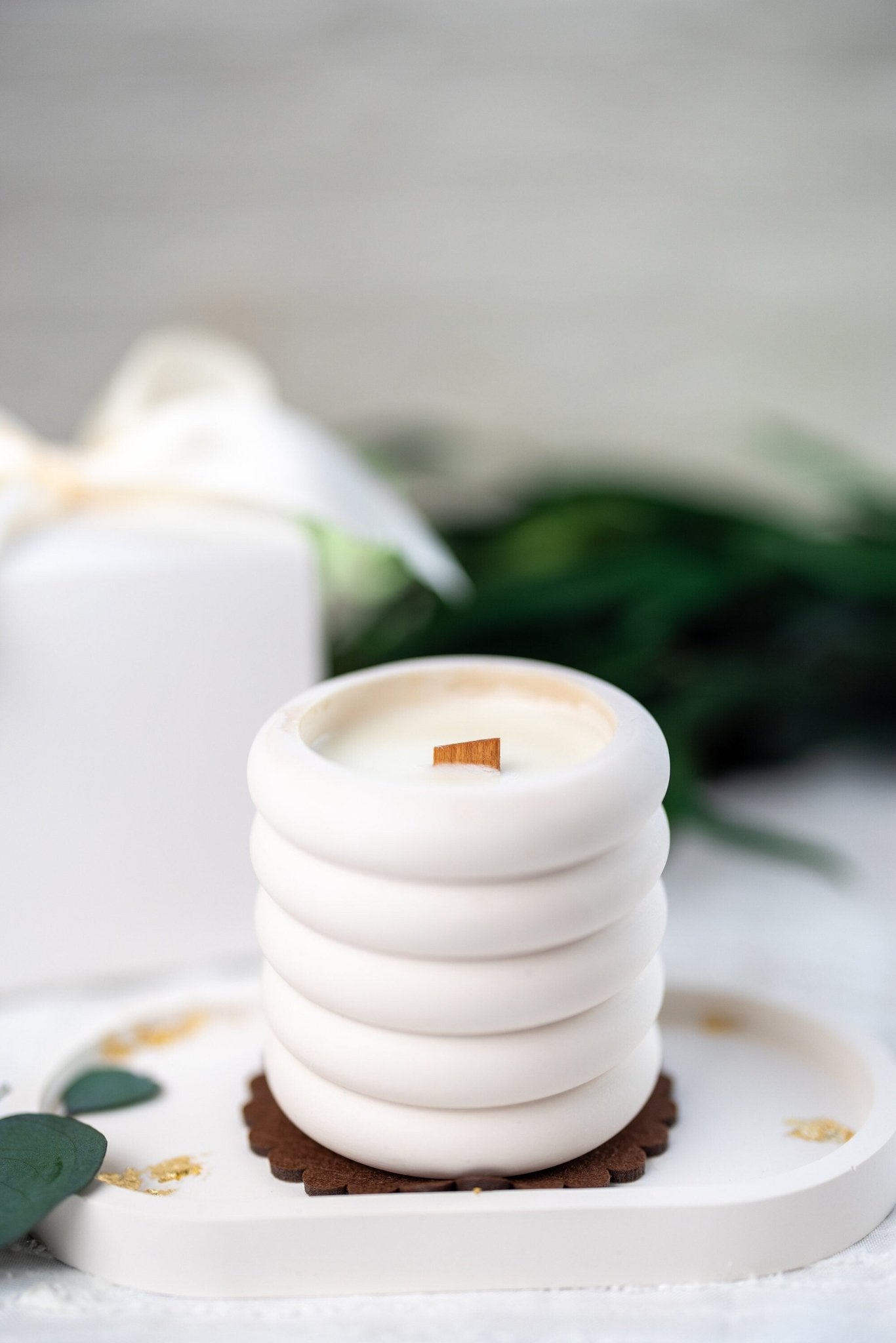 Cloud Jar/Jesmonite Resin Candle Jar /Scented Soy Candle/Handmade Jars/Wood Wick Candles