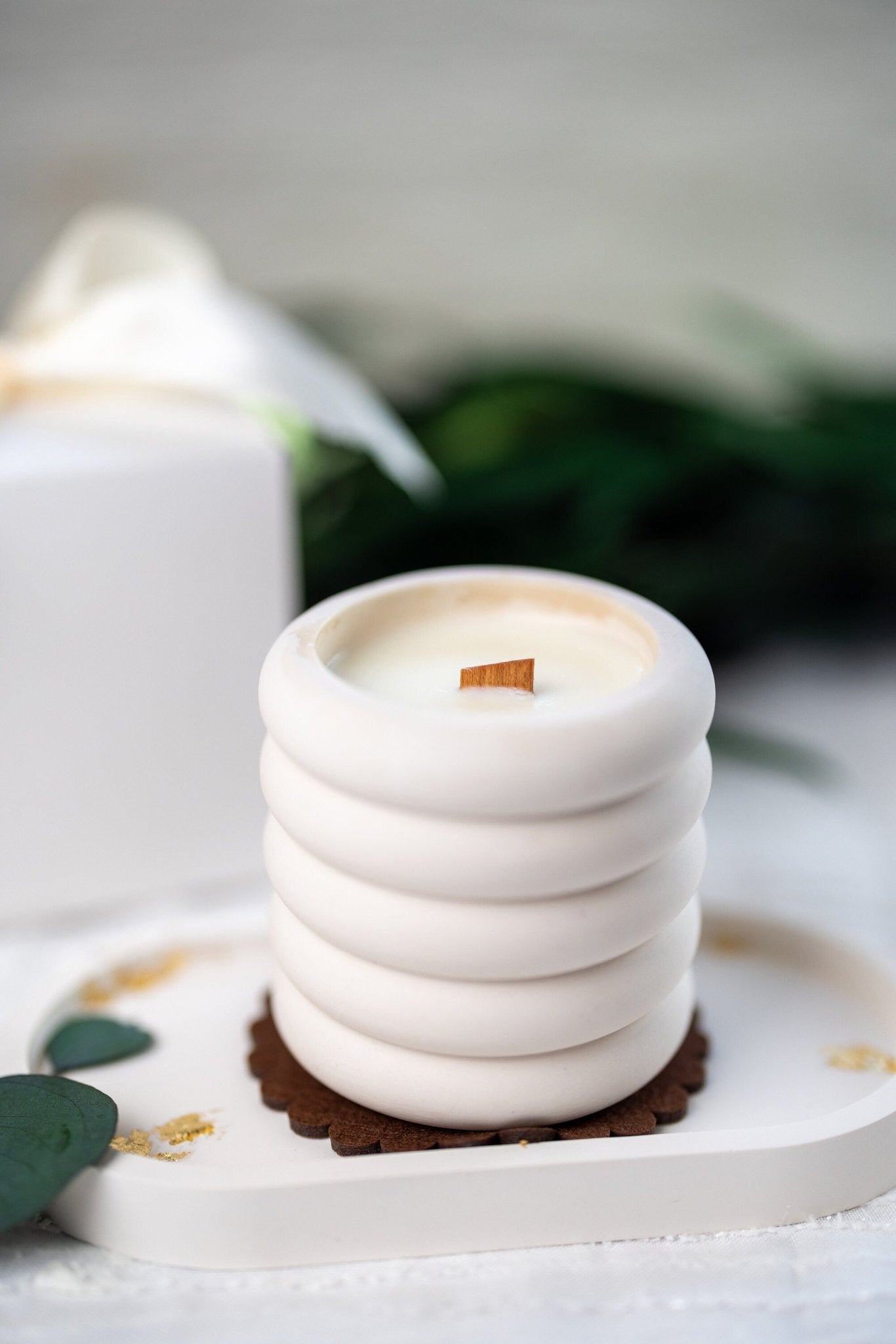 Cloud Jar/Jesmonite Resin Candle Jar /Scented Soy Candle/Handmade Jars/Wood Wick Candles