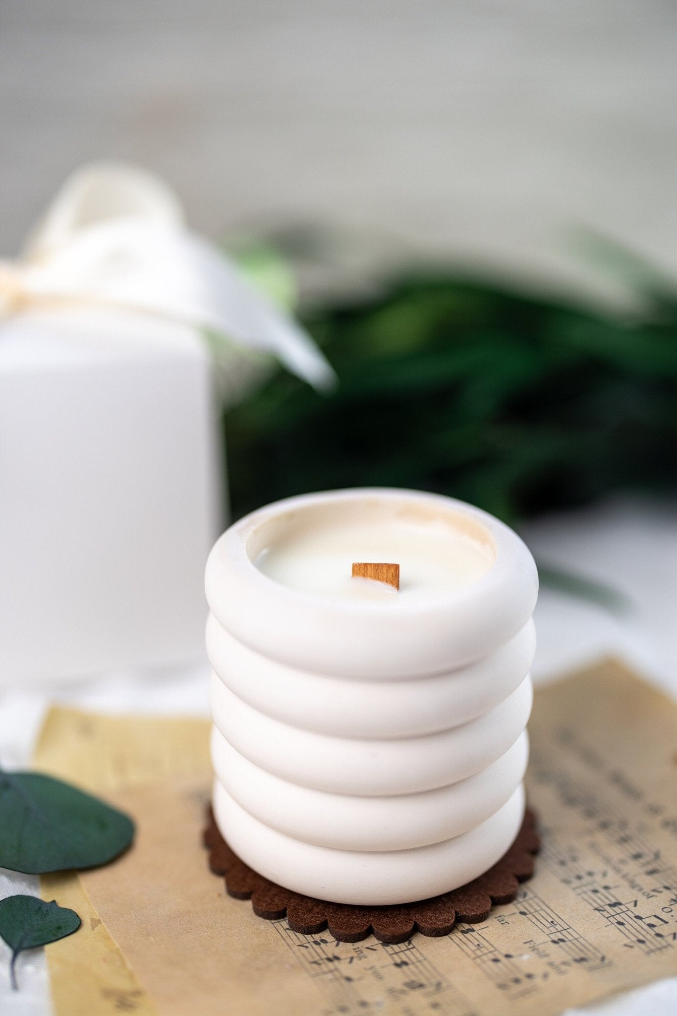 Cloud Jar/Jesmonite Resin Candle Jar /Scented Soy Candle/Handmade Jars/Wood Wick Candles