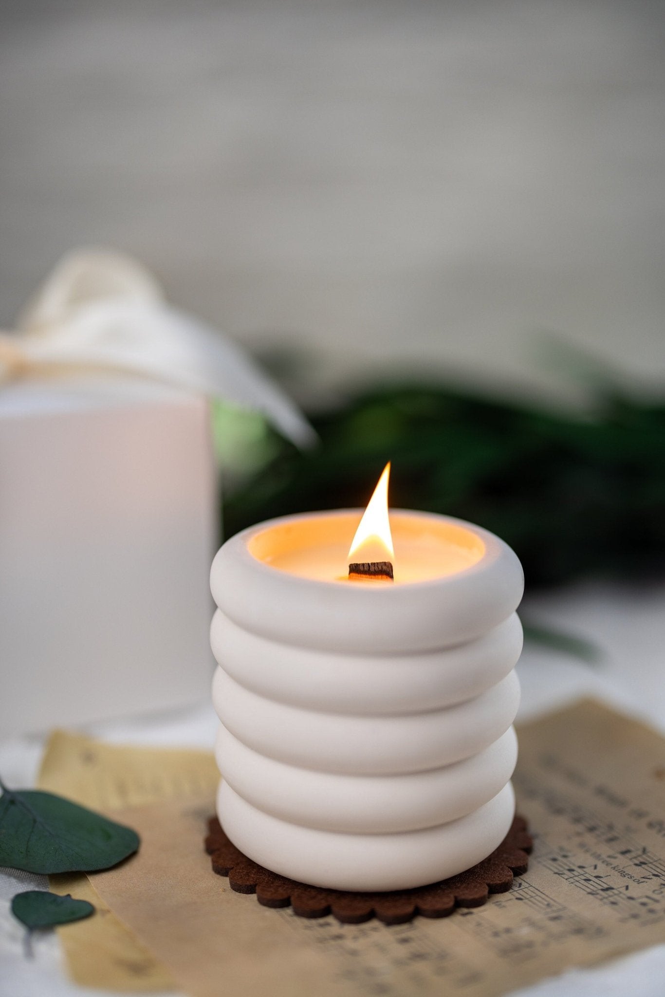 Cloud Jar/Jesmonite Resin Candle Jar /Scented Soy Candle/Handmade Jars/Wood Wick Candles