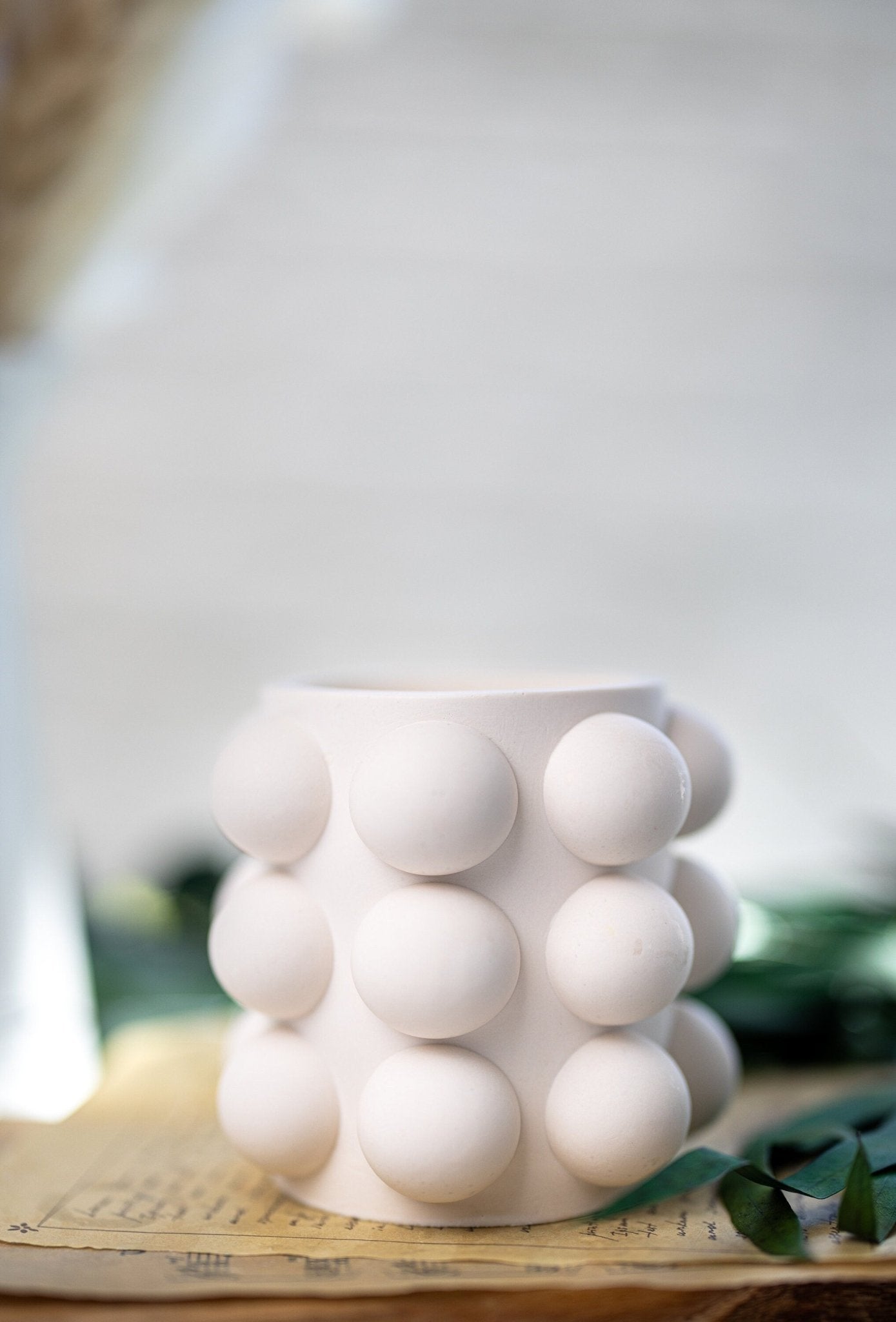 Bubble  Jar/Jesmonite Resin Candle Jar /Scented Soy Candle/Handmade Jars/Wood Wick Candles