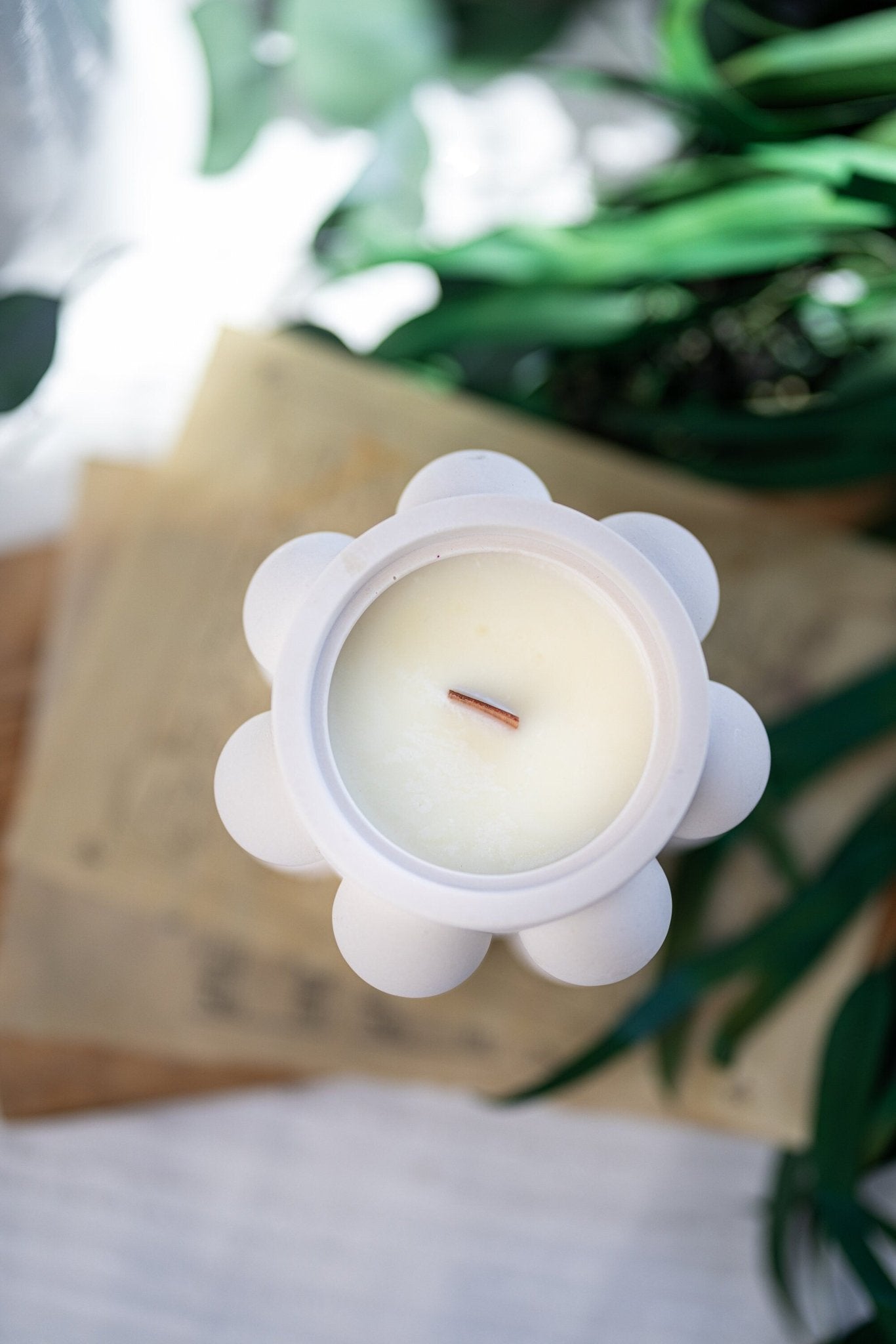 Bubble  Jar/Jesmonite Resin Candle Jar /Scented Soy Candle/Handmade Jars/Wood Wick Candles