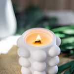 Bubble  Jar/Jesmonite Resin Candle Jar /Scented Soy Candle/Handmade Jars/Wood Wick Candles