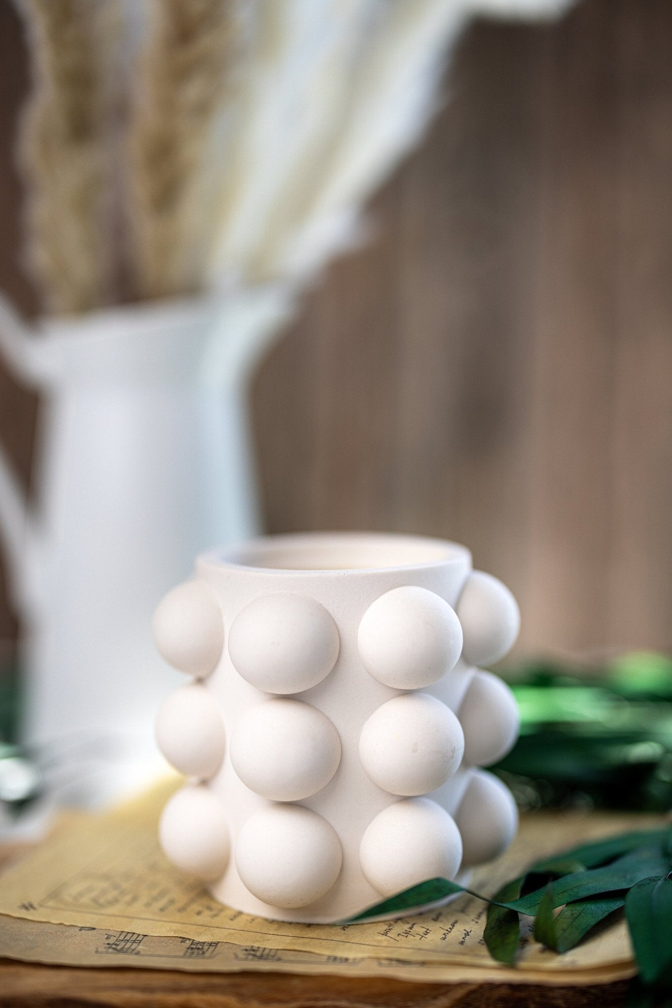 Bubble  Jar/Jesmonite Resin Candle Jar /Scented Soy Candle/Handmade Jars/Wood Wick Candles