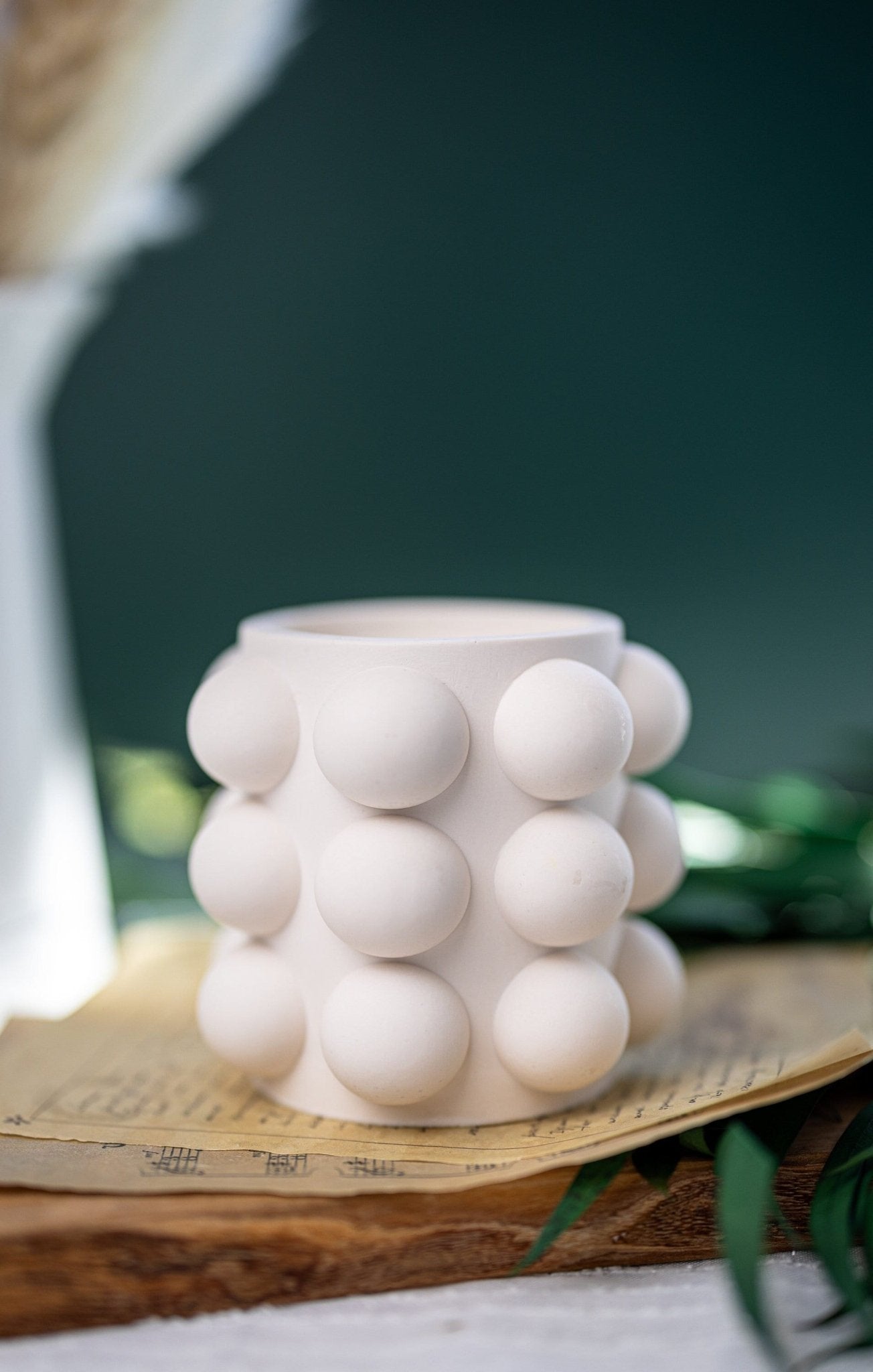 Bubble  Jar/Jesmonite Resin Candle Jar /Scented Soy Candle/Handmade Jars/Wood Wick Candles