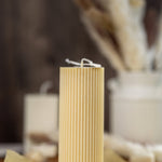 Large Ribbed Thick Pillar Candle/Scented/Birthday Gift/Wedding decor/ Soy candle/Home decor