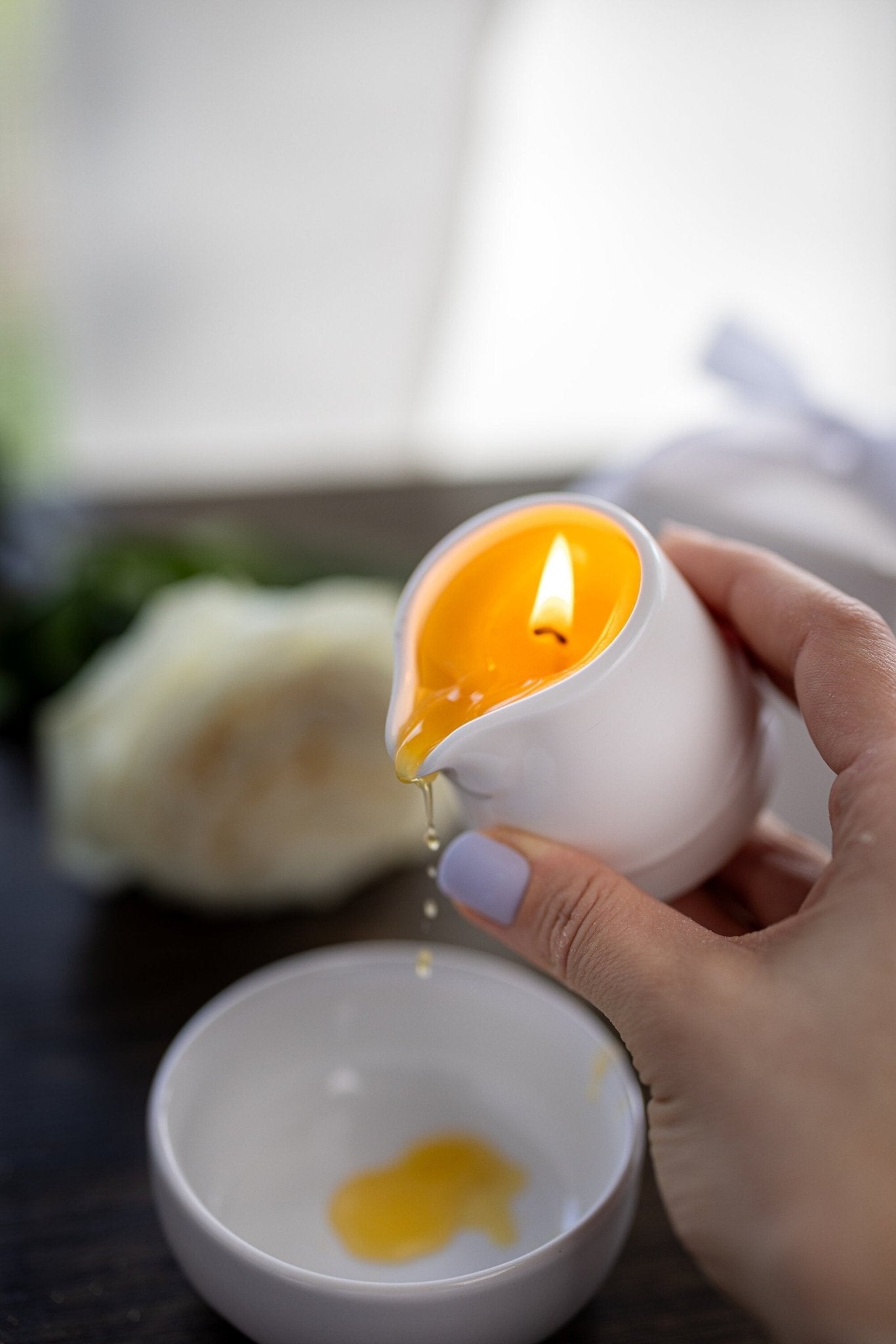 Massage Candle with therapeutic essential oils ,Handmade with natural organic ingredentis