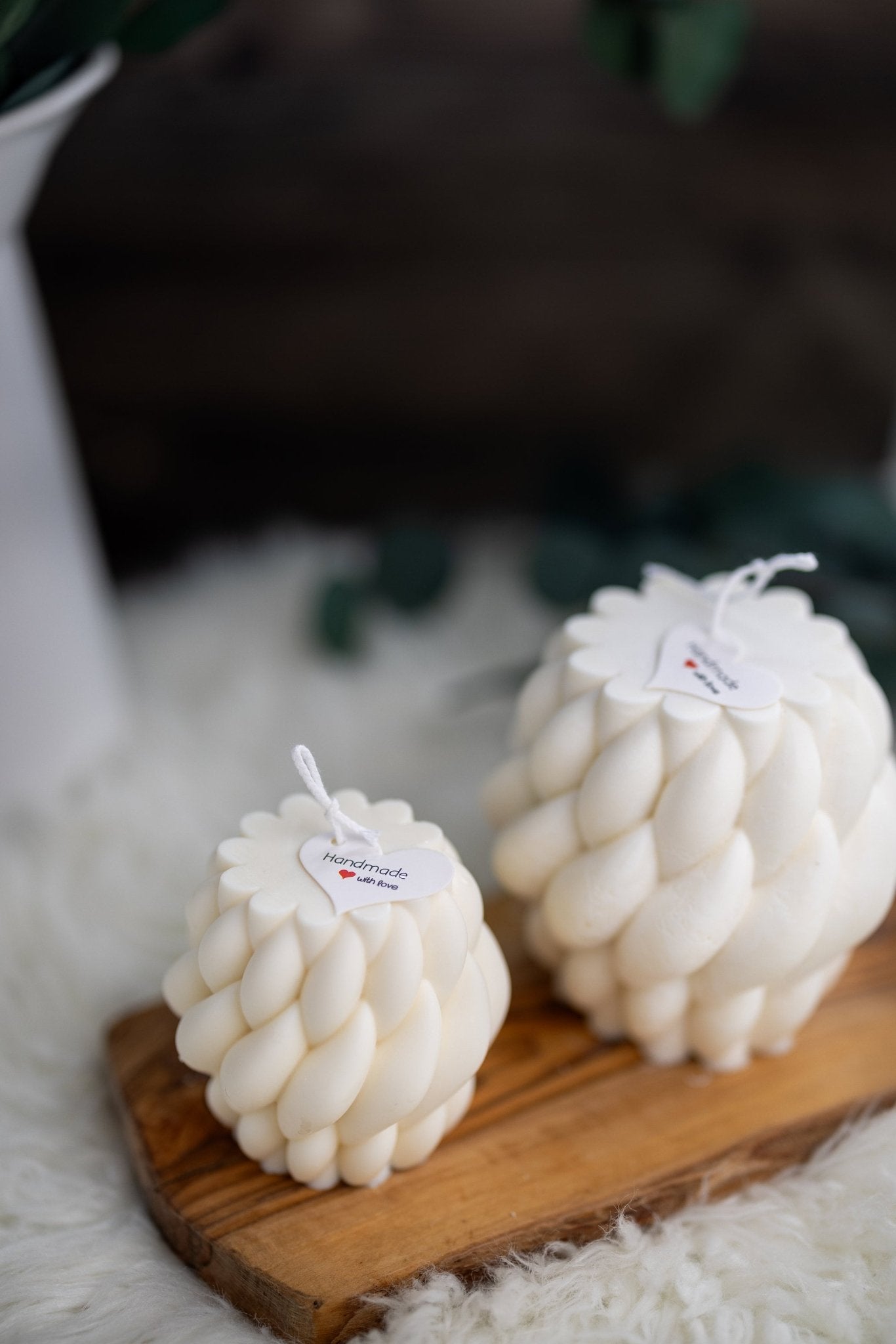 Beautiful Large Knitted Candle/Twisted Rope Candle/Modern Geometric Candle /100% Soy wax