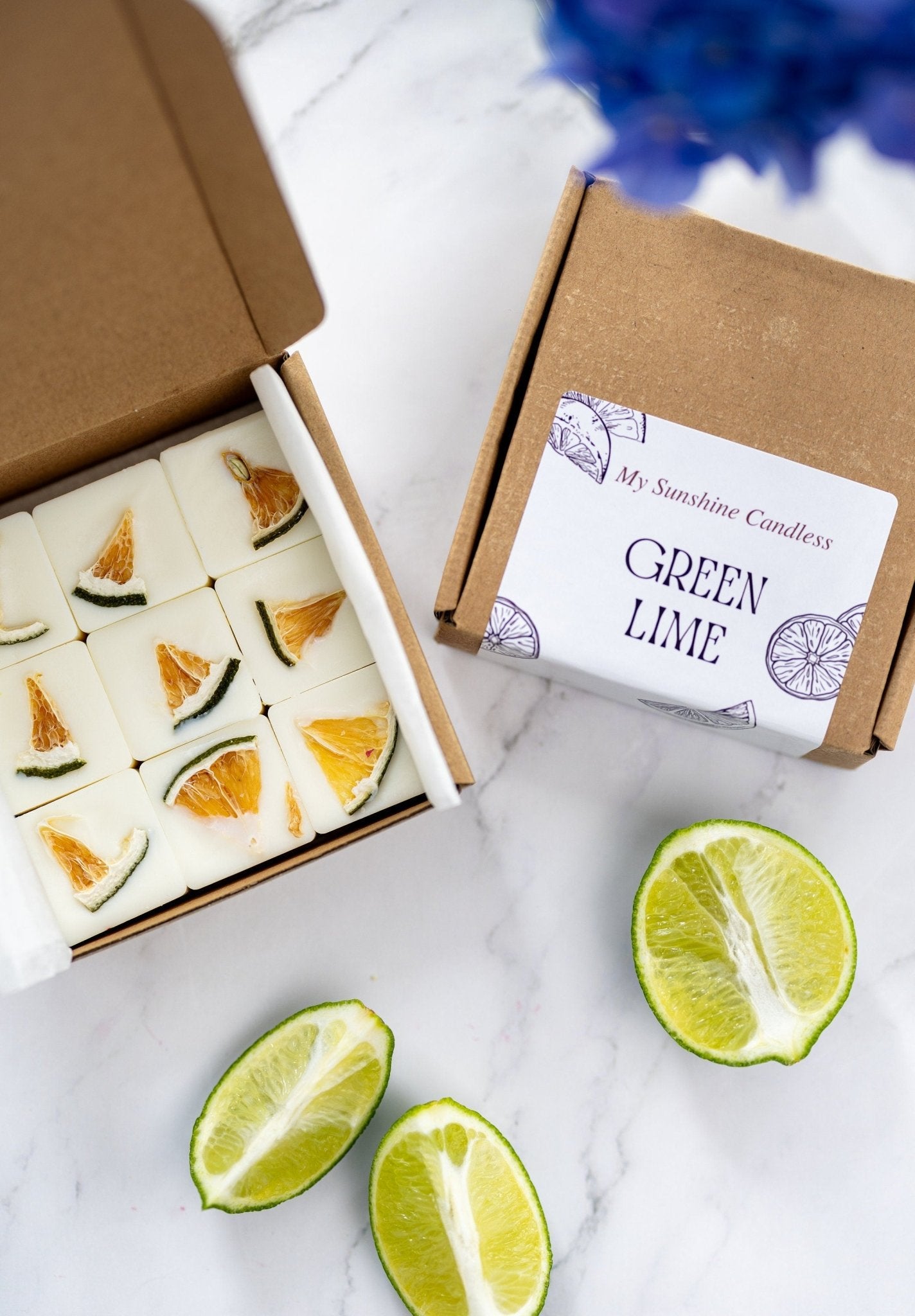 Green LIME Wax Melts , Scented Soy Wax Cubes , Free Shipping on orders over 35