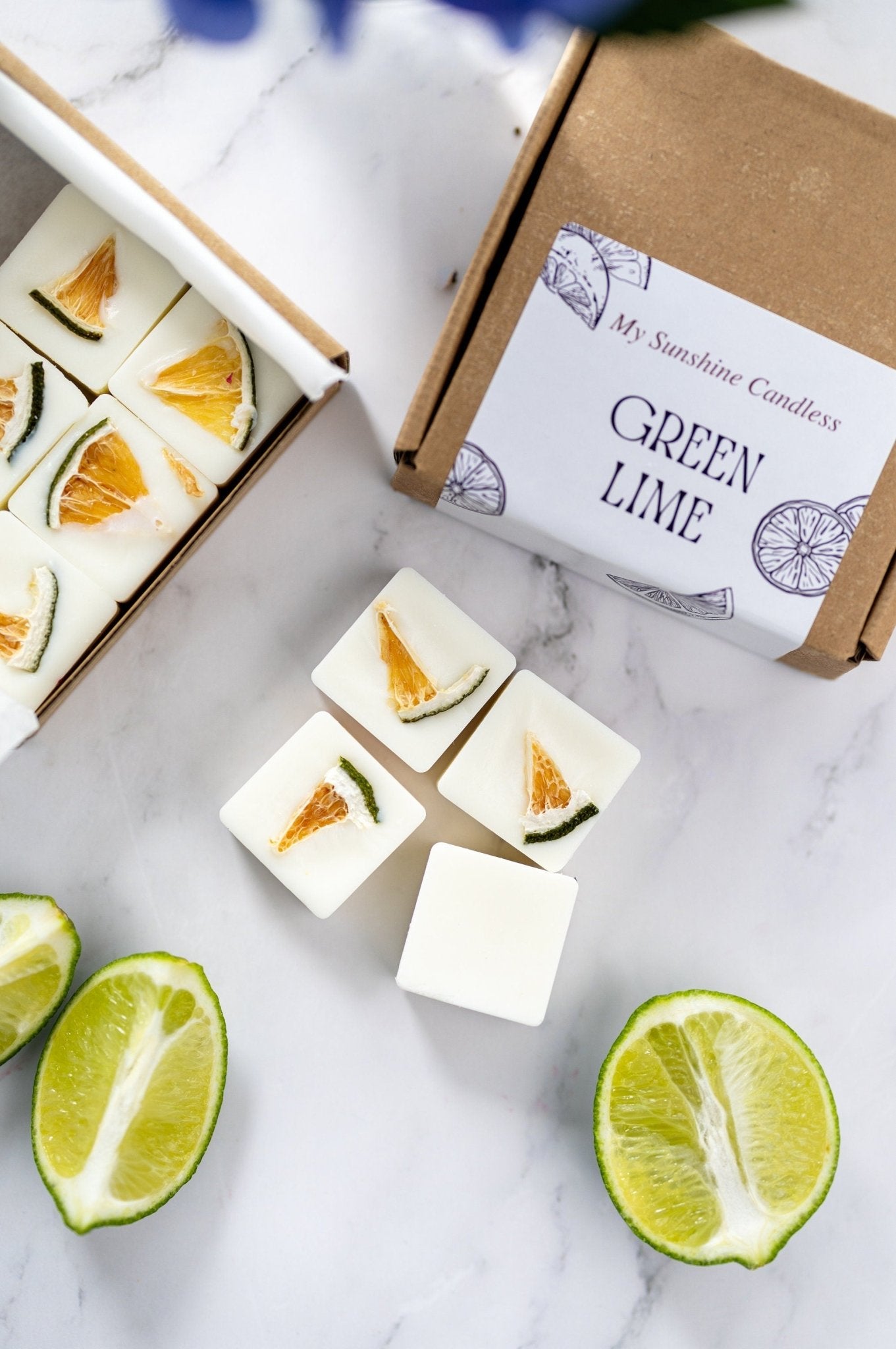 Green LIME Wax Melts , Scented Soy Wax Cubes , Free Shipping on orders over 35