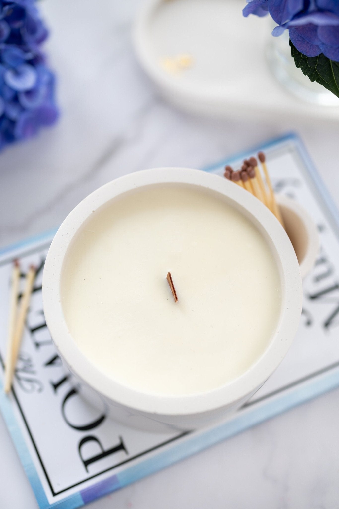 Concrete Vessel Candle  Match Holder , Jesmonite Resin ,Flower Pot, Large Candle with Matches