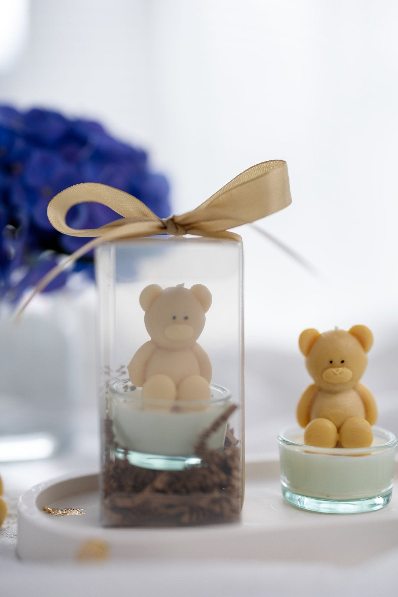 Mini Teddy Bear Candle Favors , Perfect for Bear Parties , Mimi Bear Candles for Baby Showers & Birthdays