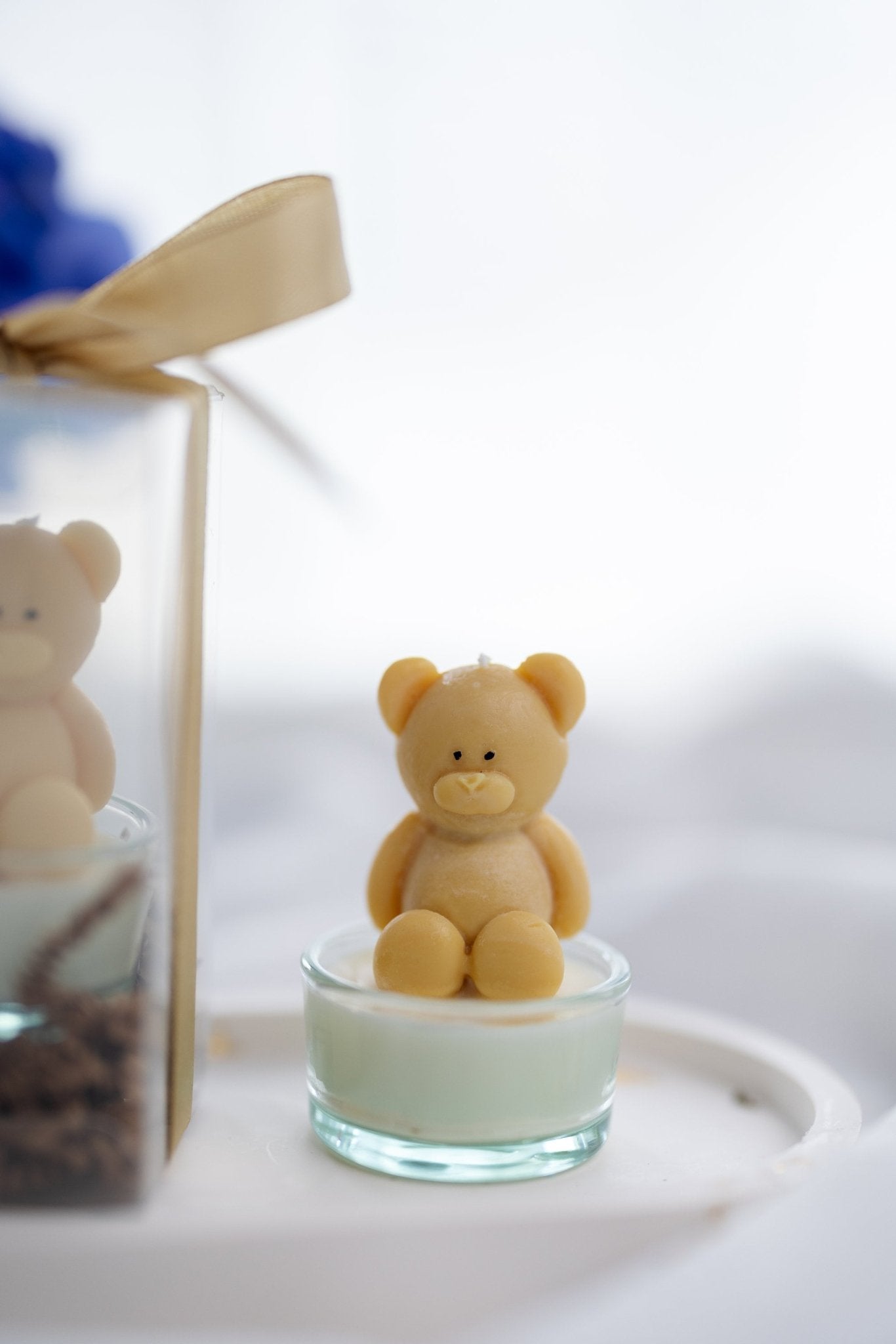 Mini Teddy Bear Candle Favors , Perfect for Bear Parties , Mimi Bear Candles for Baby Showers & Birthdays