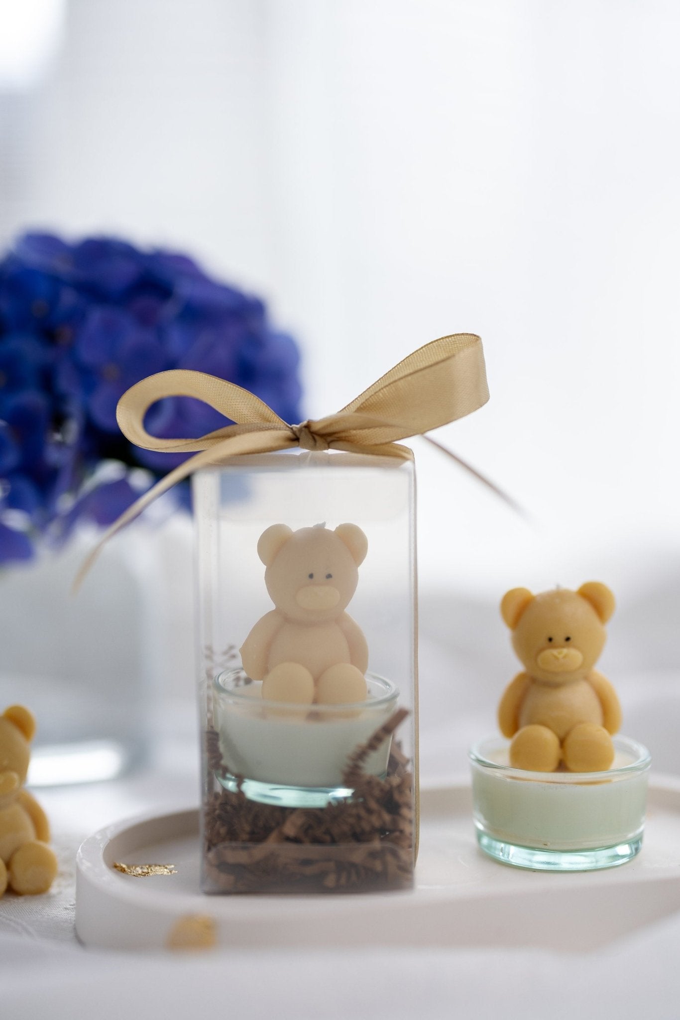 Mini Teddy Bear Candle Favors , Perfect for Bear Parties , Mimi Bear Candles for Baby Showers & Birthdays