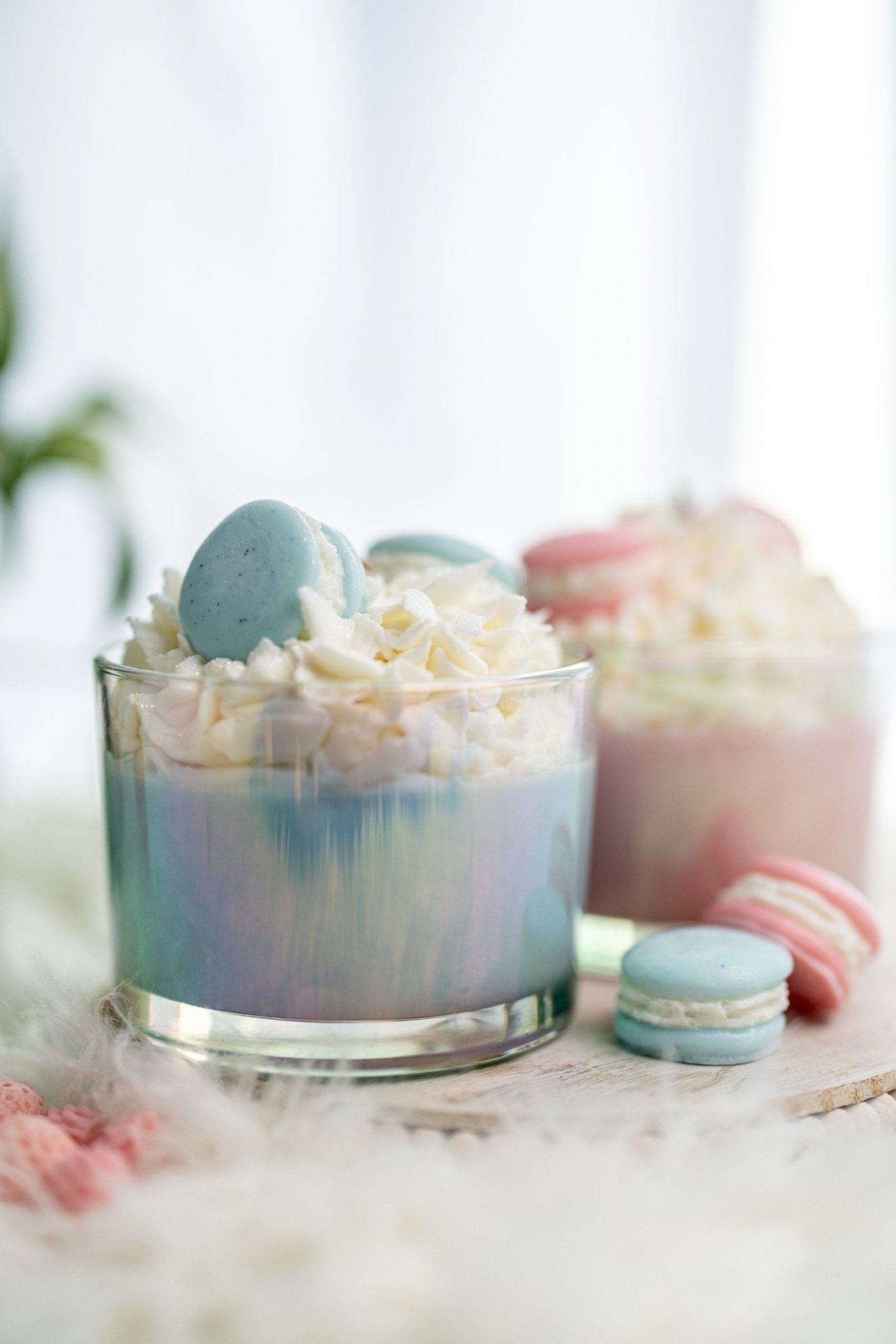 Large Macaroons Candle/Macaron Candle/Dessert Candle /Gift for Her/ Iridescent Clear Jars