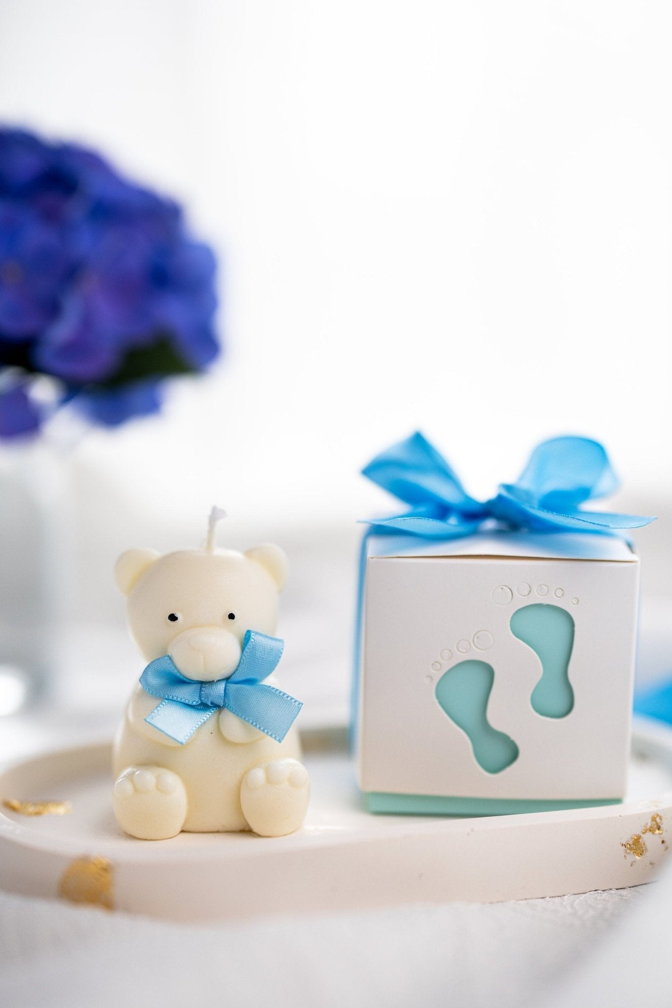 Personalized Candle Tag Gift/Cute Teddy Bear Candle/ Event Favors , Baby Shower Box and Candle
