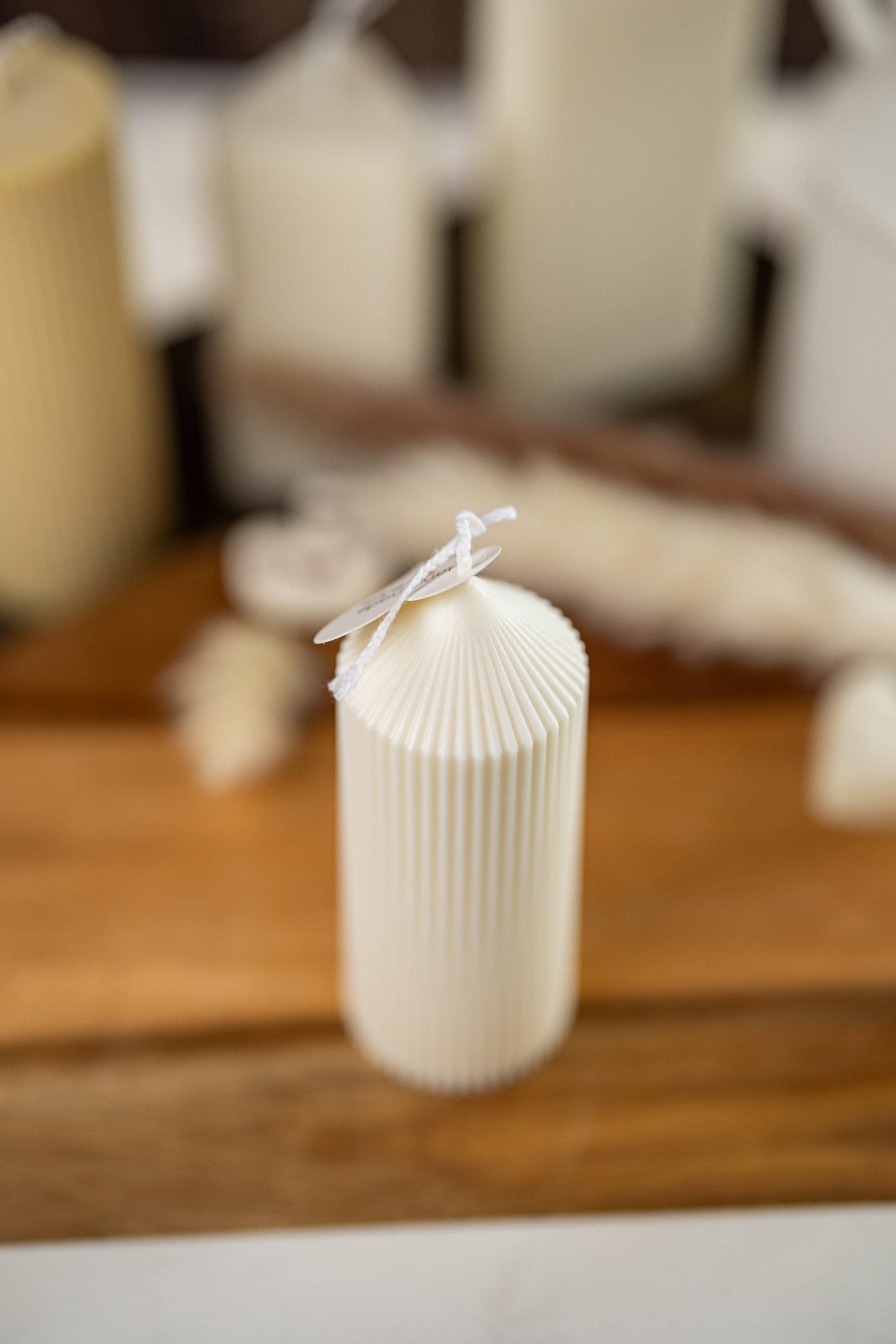 Ribbed Pillar Candle/Tall candles/Birthday Gift/Wedding decor/ Soy candle/Home decor