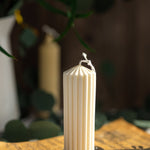 Ribbed Pillar Candle - Modern Geometric Soy Wax, Home Decor, Pick Your Color - MY Sunshine Candless