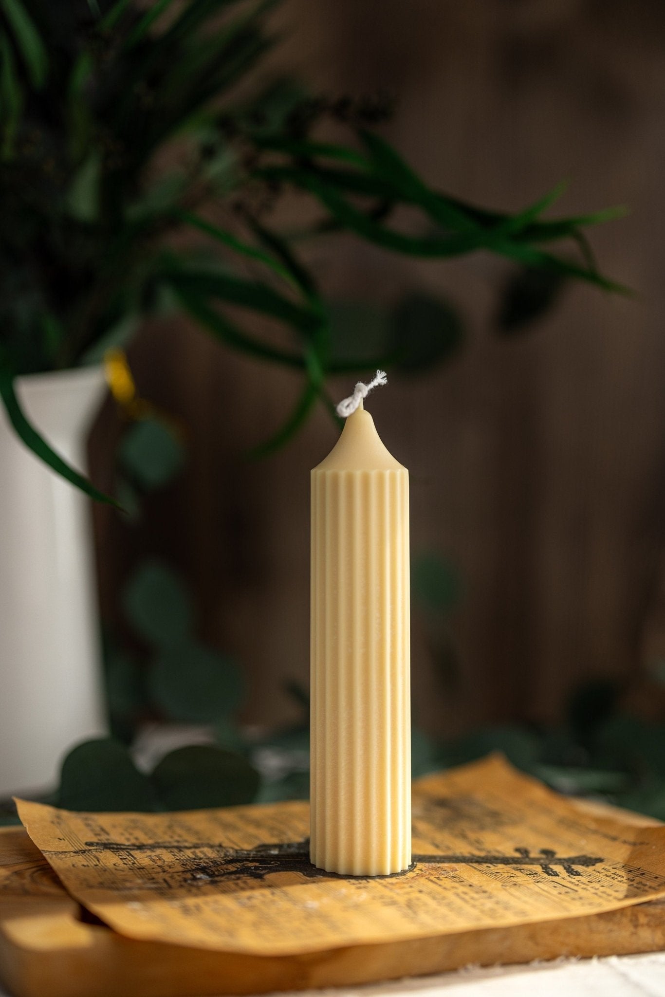 Ribbed Pillar Candle/ Geometric Candle/ Striped Candle, Column Candle/ Minimalist Home Decor/ Pillar Candle/ Natural Soy Wax