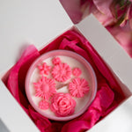 Custom Mother's Day Flower Candle in Iridescent Pink Jar - 10oz Handmade Gift for Mom / Mum - MY Sunshine Candless