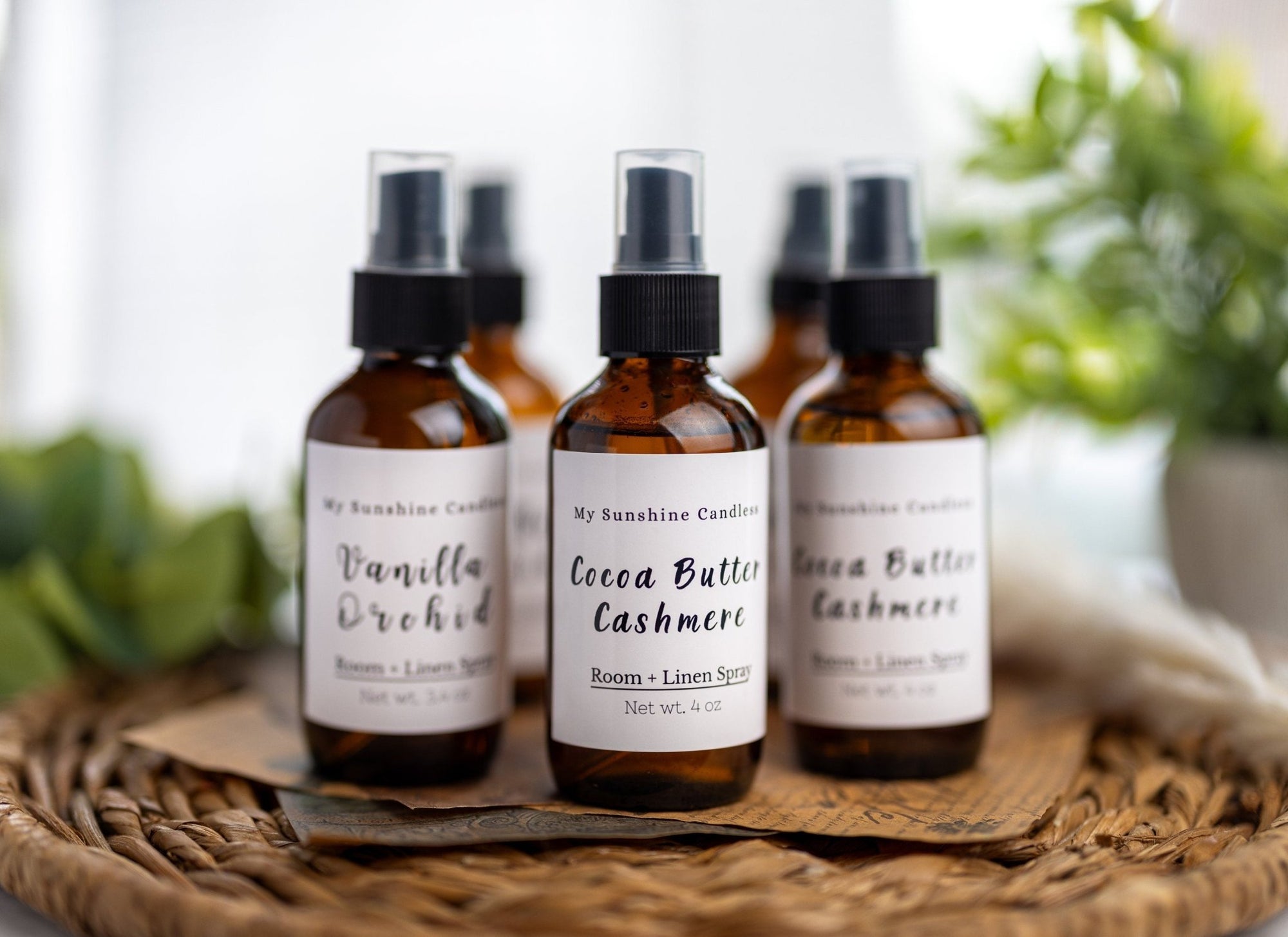 Room + Linen Spray 4oz Glass Amber Bottle/Fabric Spray/Summer ,Spring Winter Scents to Choose/Room Freshener /Perfect Gift