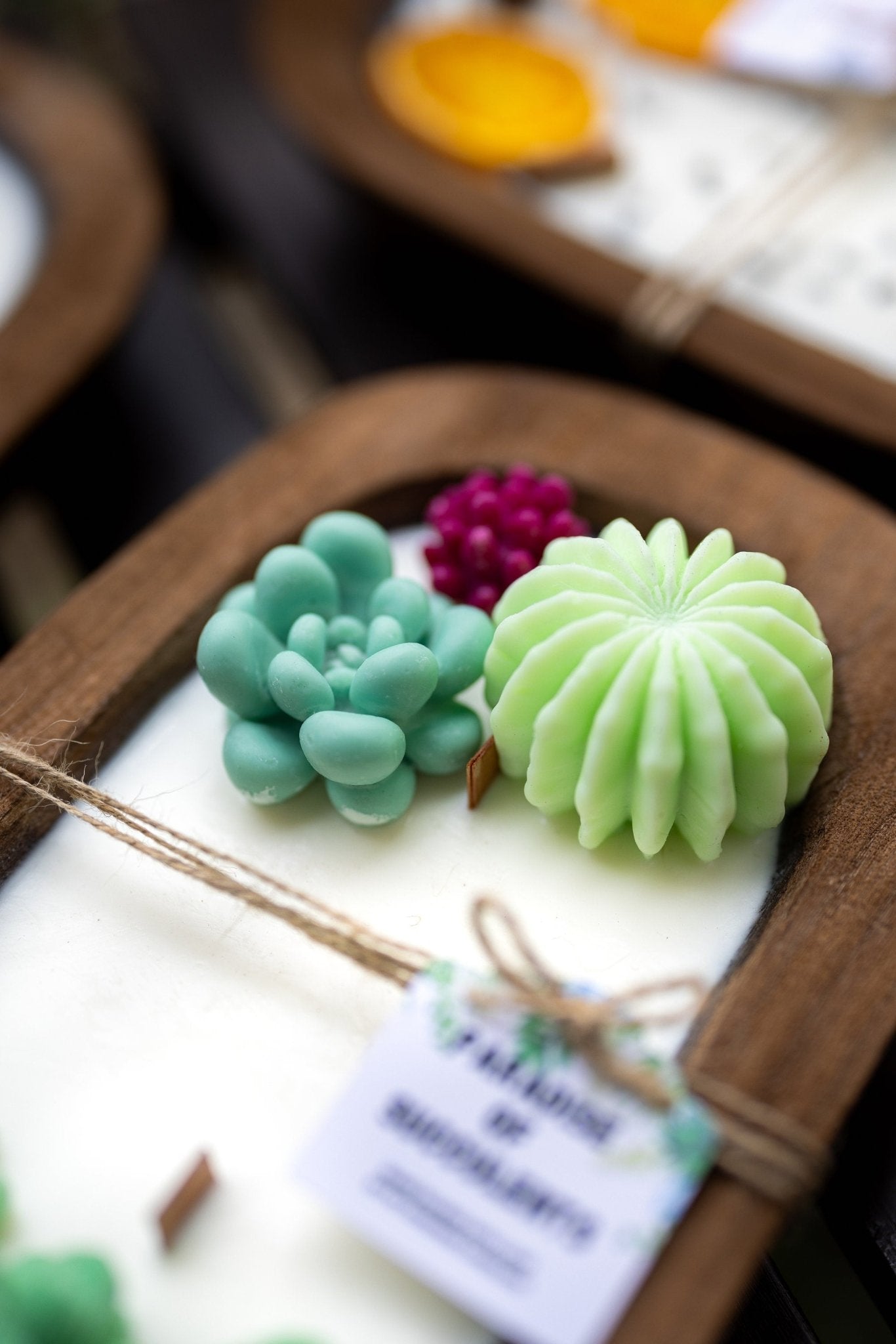 Succulent Dough Bowl Candle 3 Wood Wick Candle /Soy Candle /Dough Bowl/Farmhouse candle/large candle