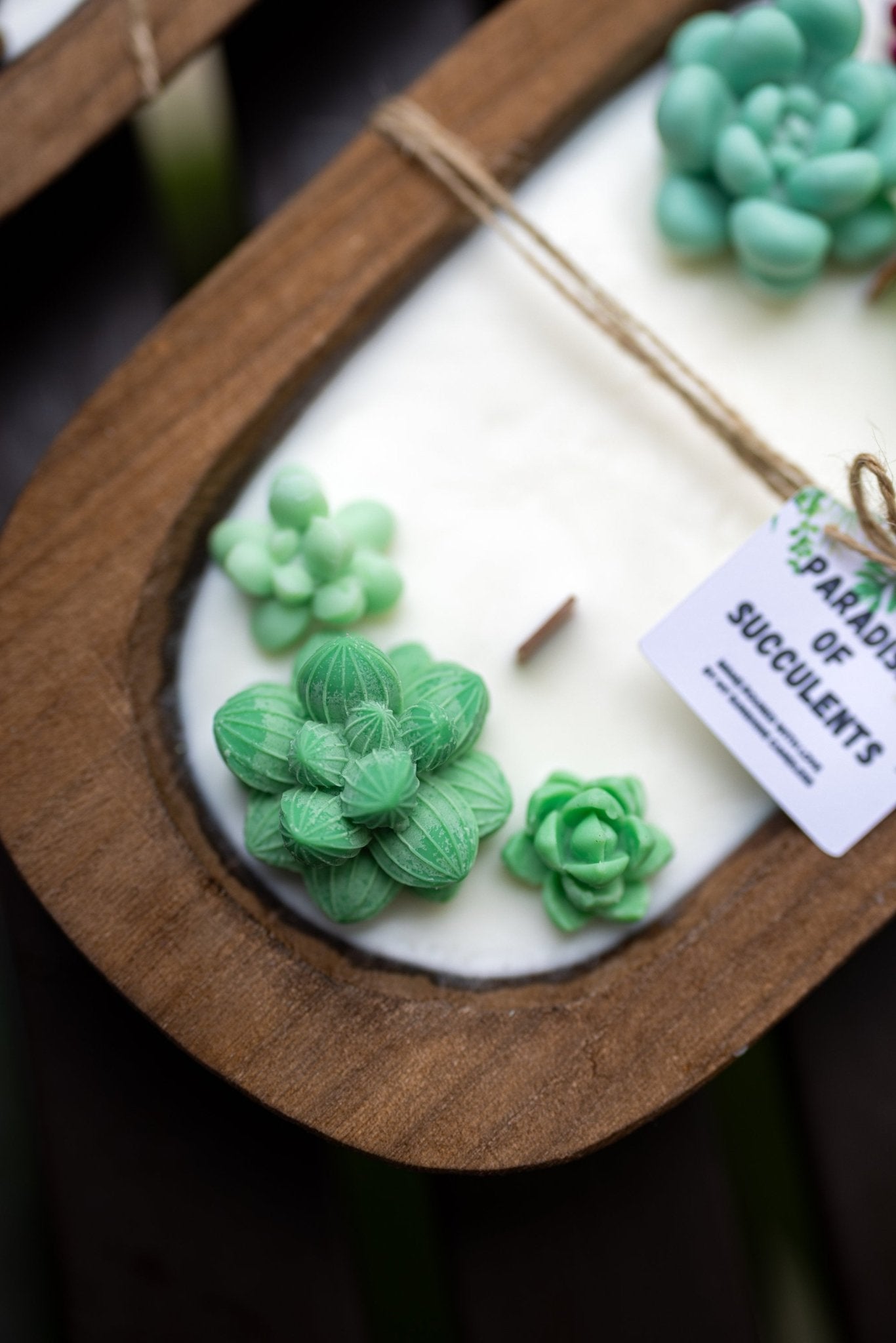 Succulent Dough Bowl Candle 3 Wood Wick Candle /Soy Candle /Dough Bowl/Farmhouse candle/large candle