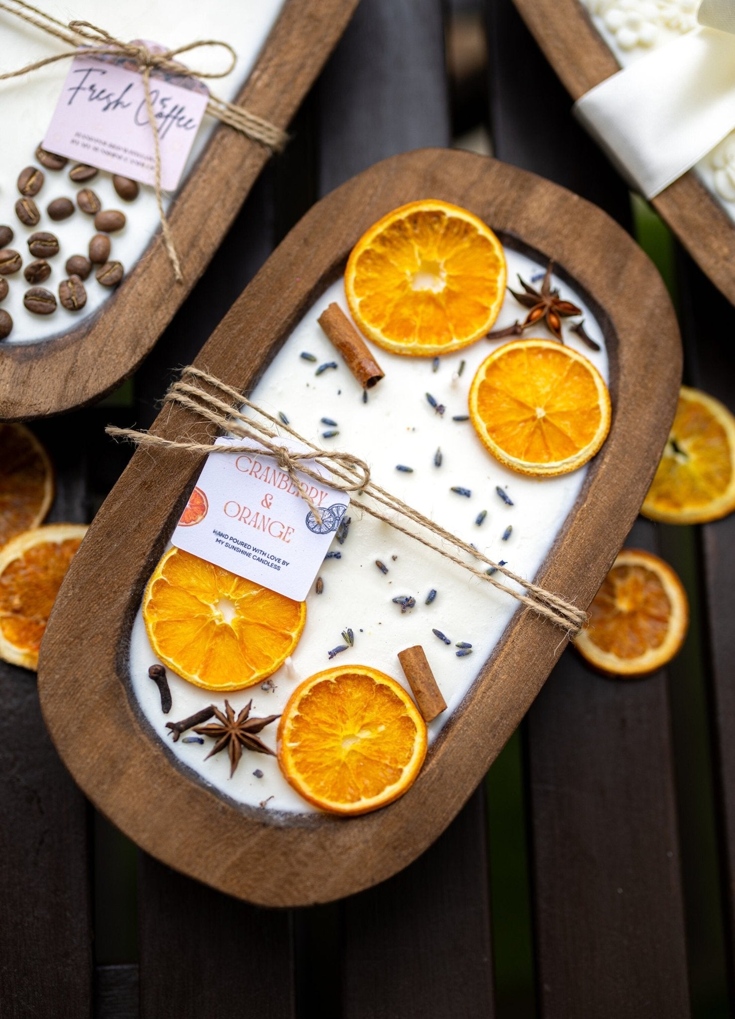 Dough Bowl Candle With Wood Wicks and Soy Wax/ Orange Bowl Candle /Farmhouse Candle/Fruit Candle /3 Wood Wick Candle /Mother's Day Gift