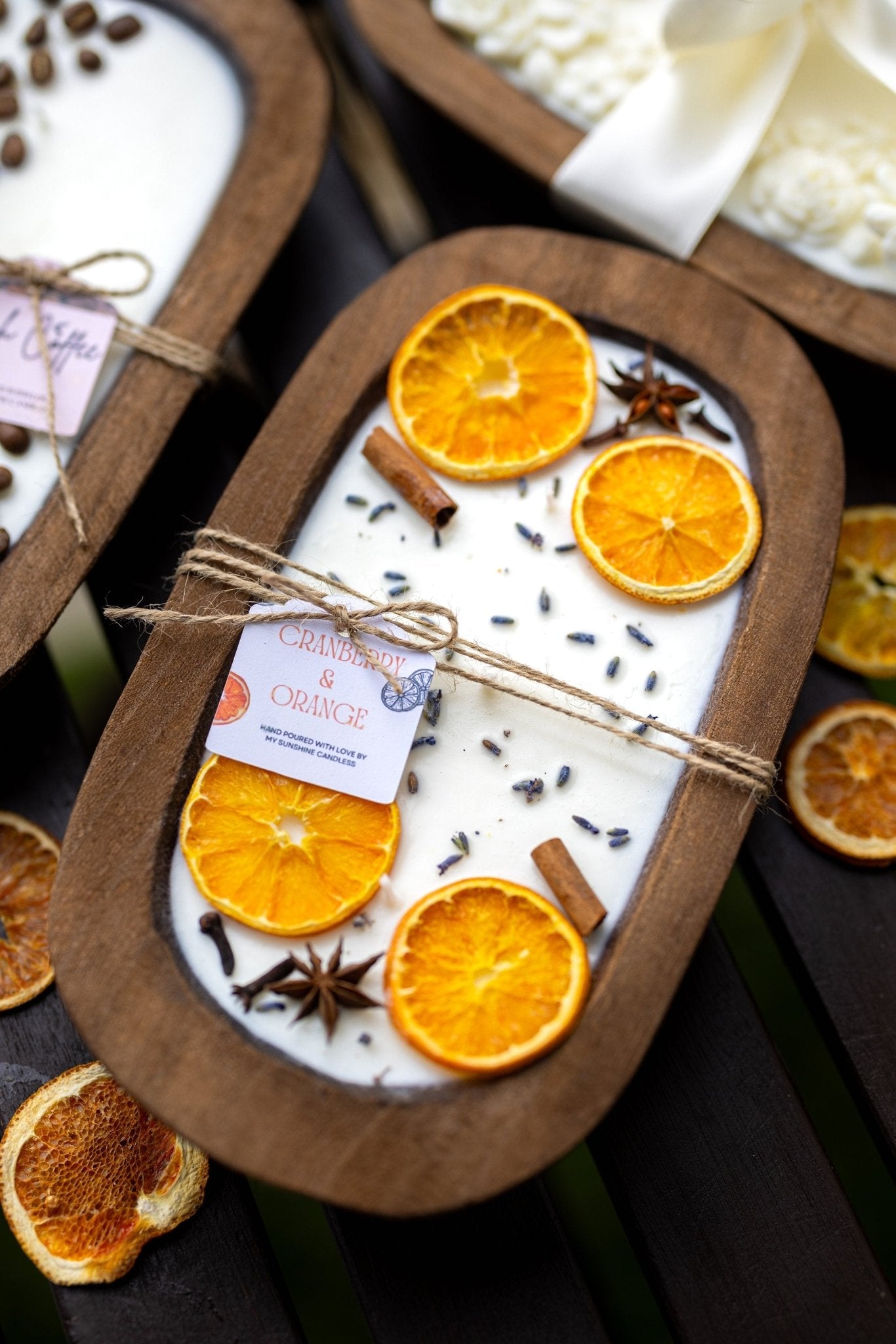 Dough Bowl Candle With Wood Wicks and Soy Wax/ Orange Bowl Candle /Farmhouse Candle/Fruit Candle /3 Wood Wick Candle /Mother's Day Gift