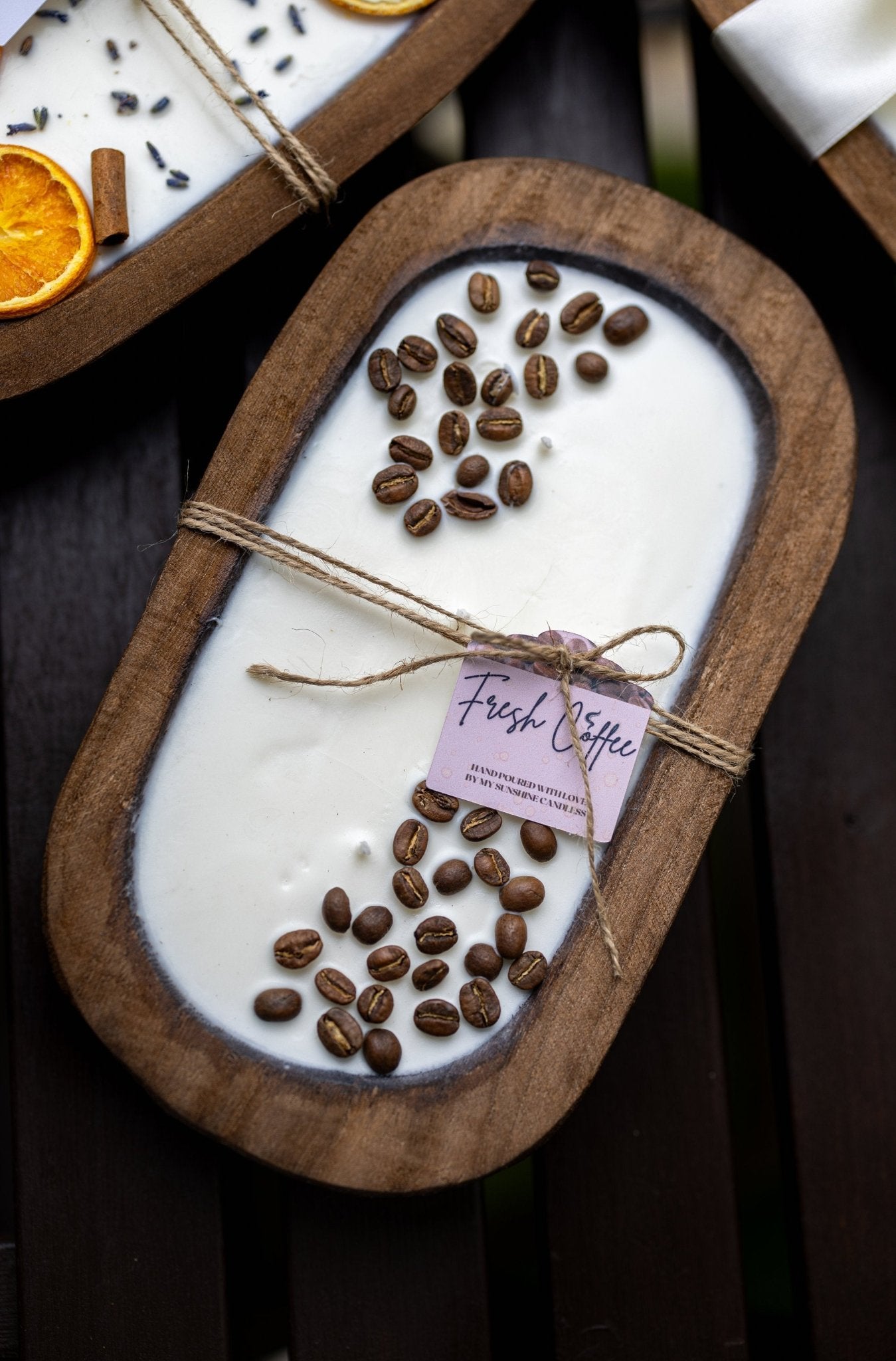 Coffee Scented Dough Bowl/ Coffee Lover Gift/With Real Coffee Beans/ Home Decor Gift /Farmhouse Decor