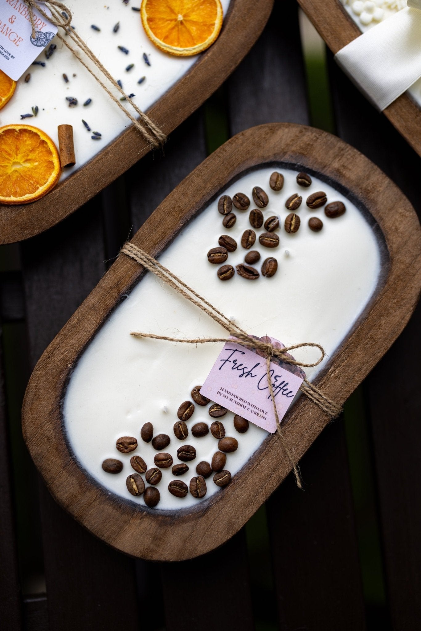 Coffee Scented Dough Bowl/ Coffee Lover Gift/With Real Coffee Beans/ Home Decor Gift /Farmhouse Decor