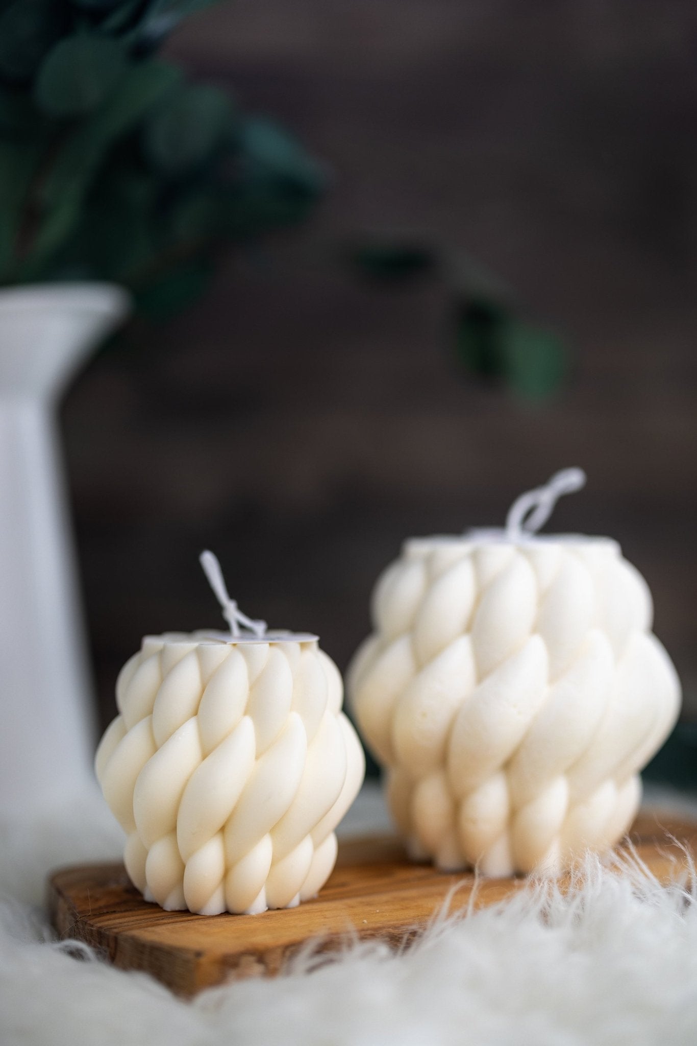 Beautiful Large Knitted Candle/Twisted Rope Candle/Modern Geometric Candle /100% Soy wax