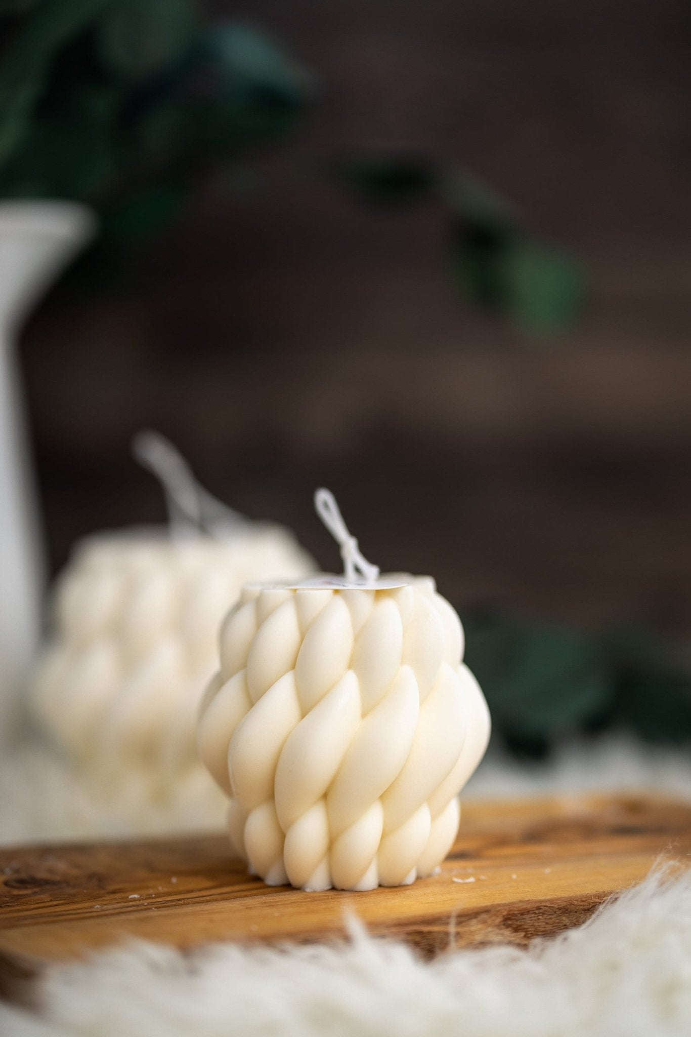 Beautiful Large Knitted Candle/Twisted Rope Candle/Modern Geometric Candle /100% Soy wax