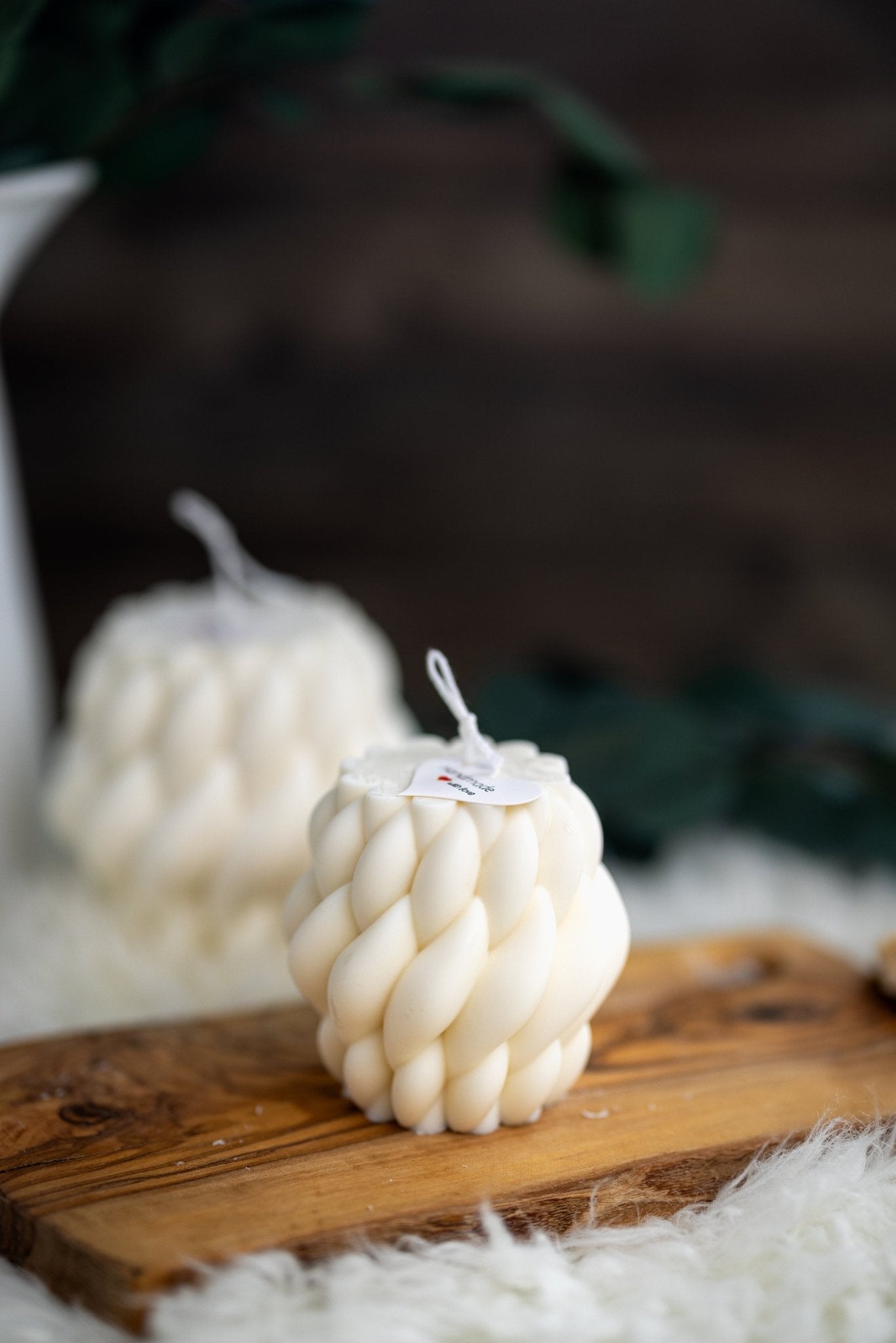 Beautiful Large Knitted Candle/Twisted Rope Candle/Modern Geometric Candle /100% Soy wax