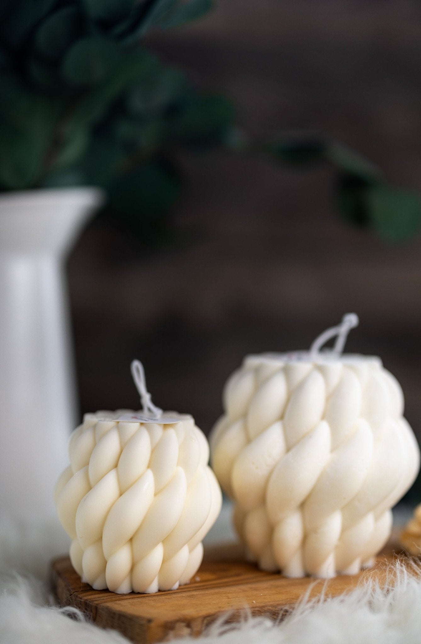 Beautiful Large Knitted Candle/Twisted Rope Candle/Modern Geometric Candle /100% Soy wax