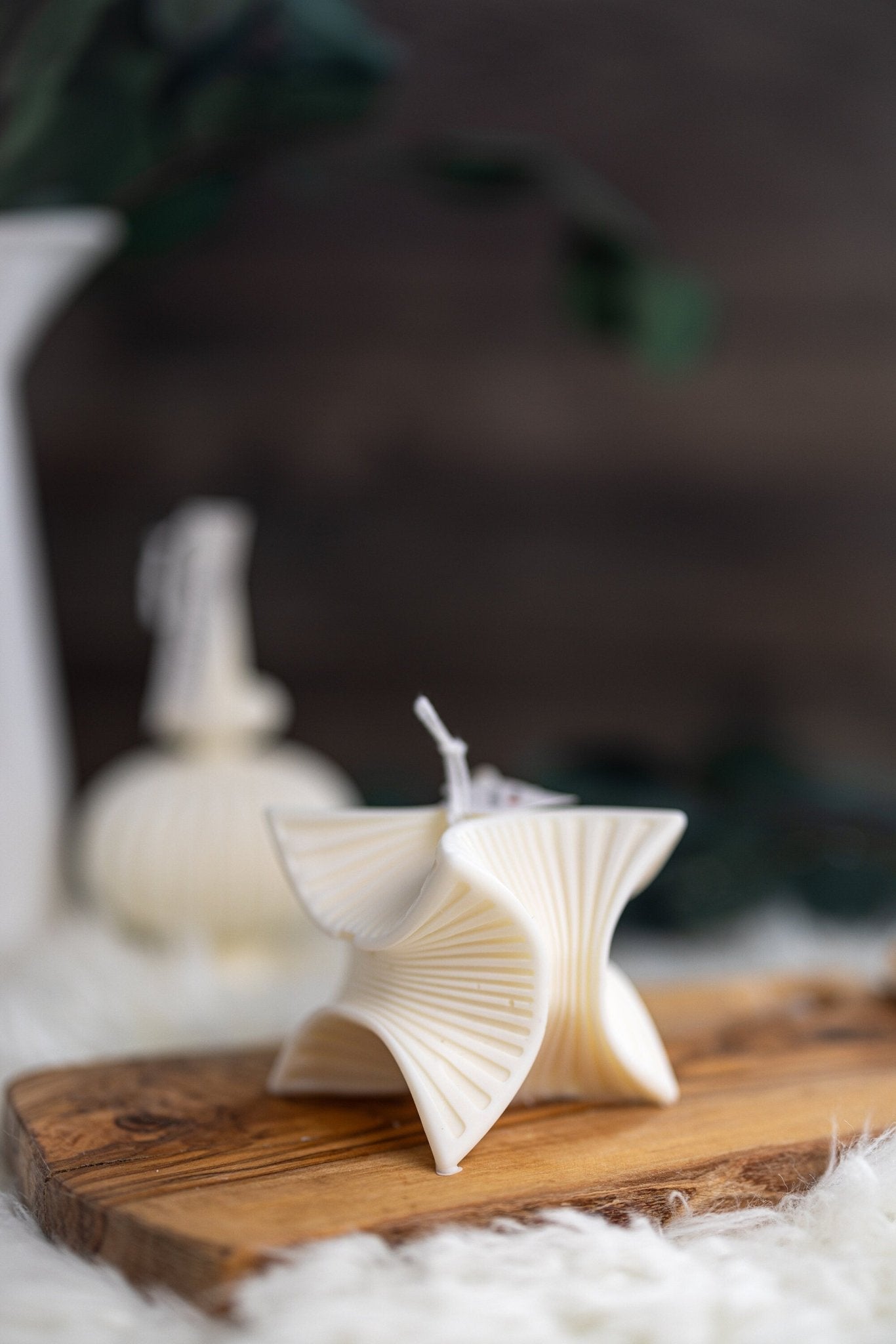 Unique Design Aesthetic Candle/Wavy Striped Sculptural Candle/Pillar Candle/ Modern Candle