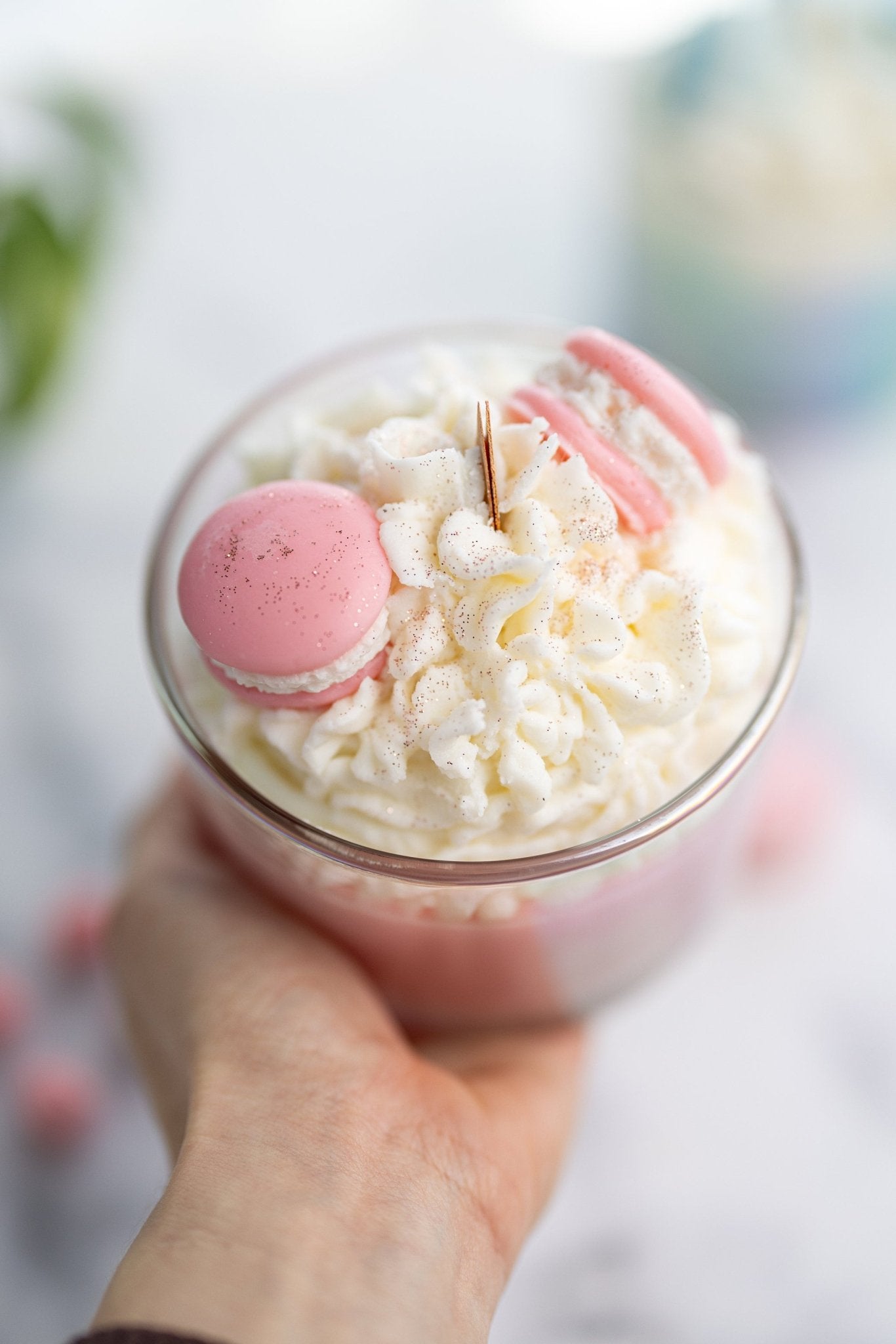 Large Macaroons Candle/Macaron Candle/Dessert Candle /Gift for Her/ Iridescent Clear Jars