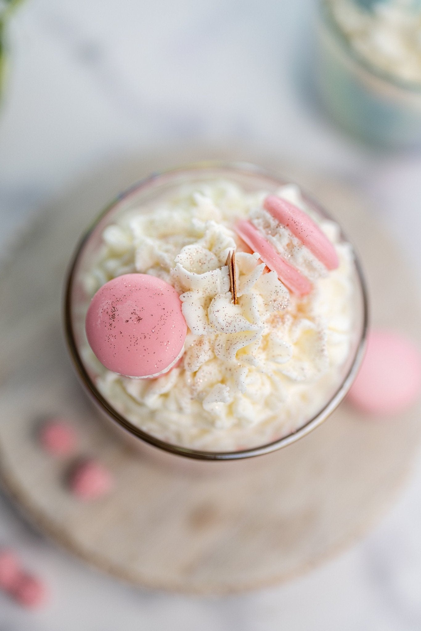 Large Macaroons Candle/Macaron Candle/Dessert Candle /Gift for Her/ Iridescent Clear Jars