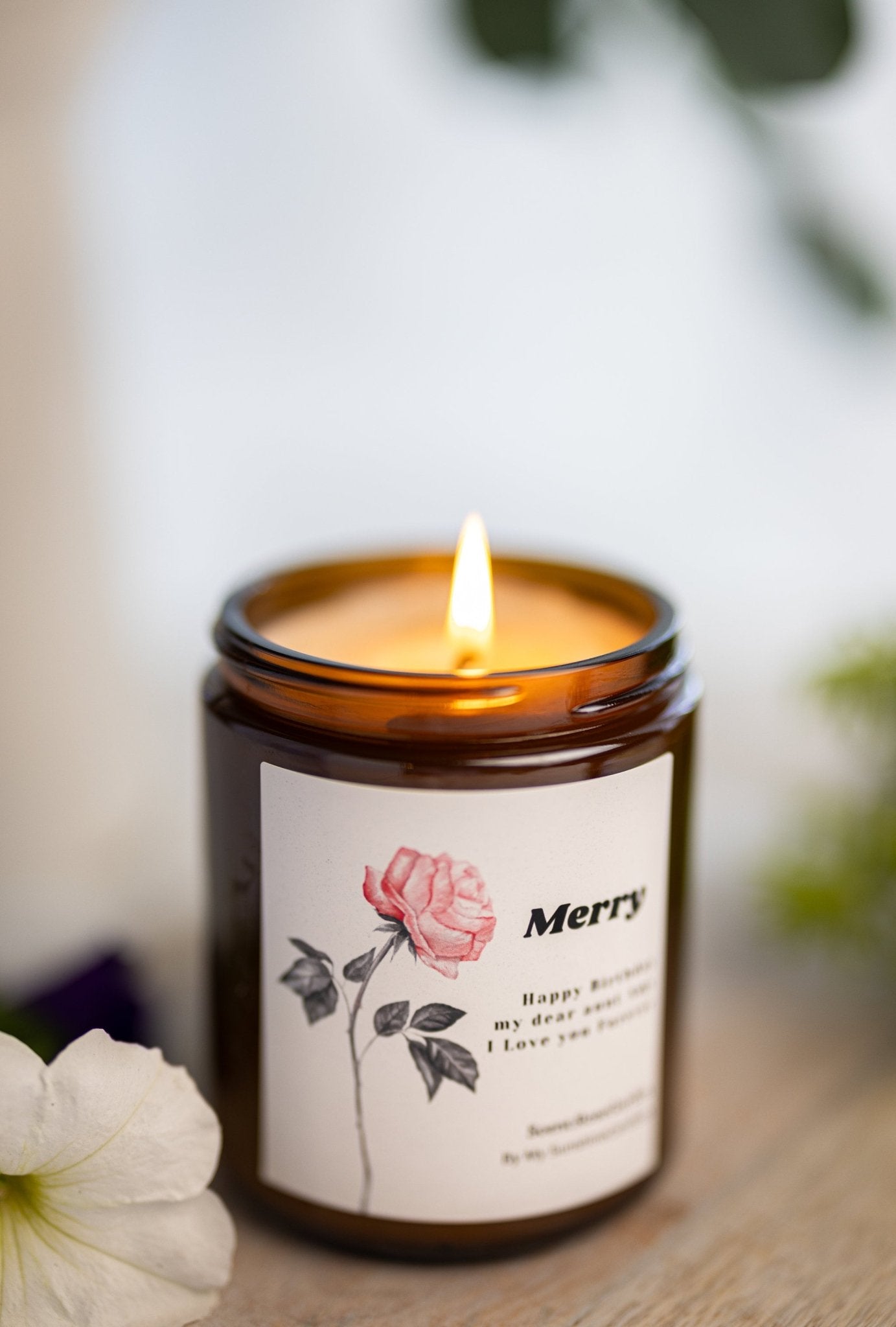 Happy Birthday My Dear Aunt/Birthday Candle/Personalized Birthday Candle/Scented Soy Candle/Gift for Mom/Mothers /Flower Candle