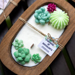 Succulent Dough Bowl Candle 3 Wood Wick Candle /Soy Candle /Dough Bowl/Farmhouse candle/large candle