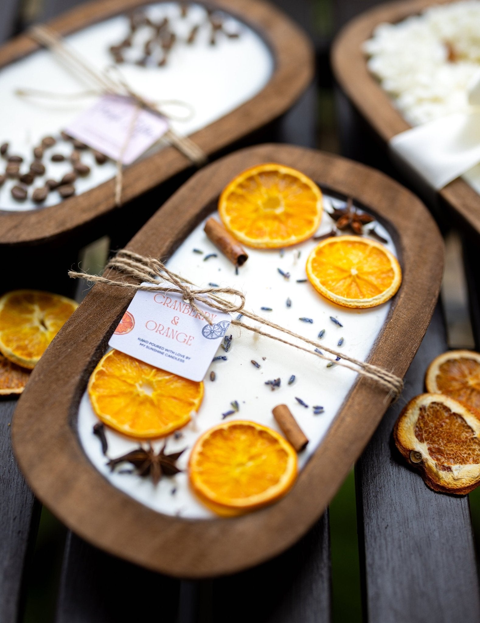 Dough Bowl Candle With Wood Wicks and Soy Wax/ Orange Bowl Candle /Farmhouse Candle/Fruit Candle /3 Wood Wick Candle /Mother's Day Gift