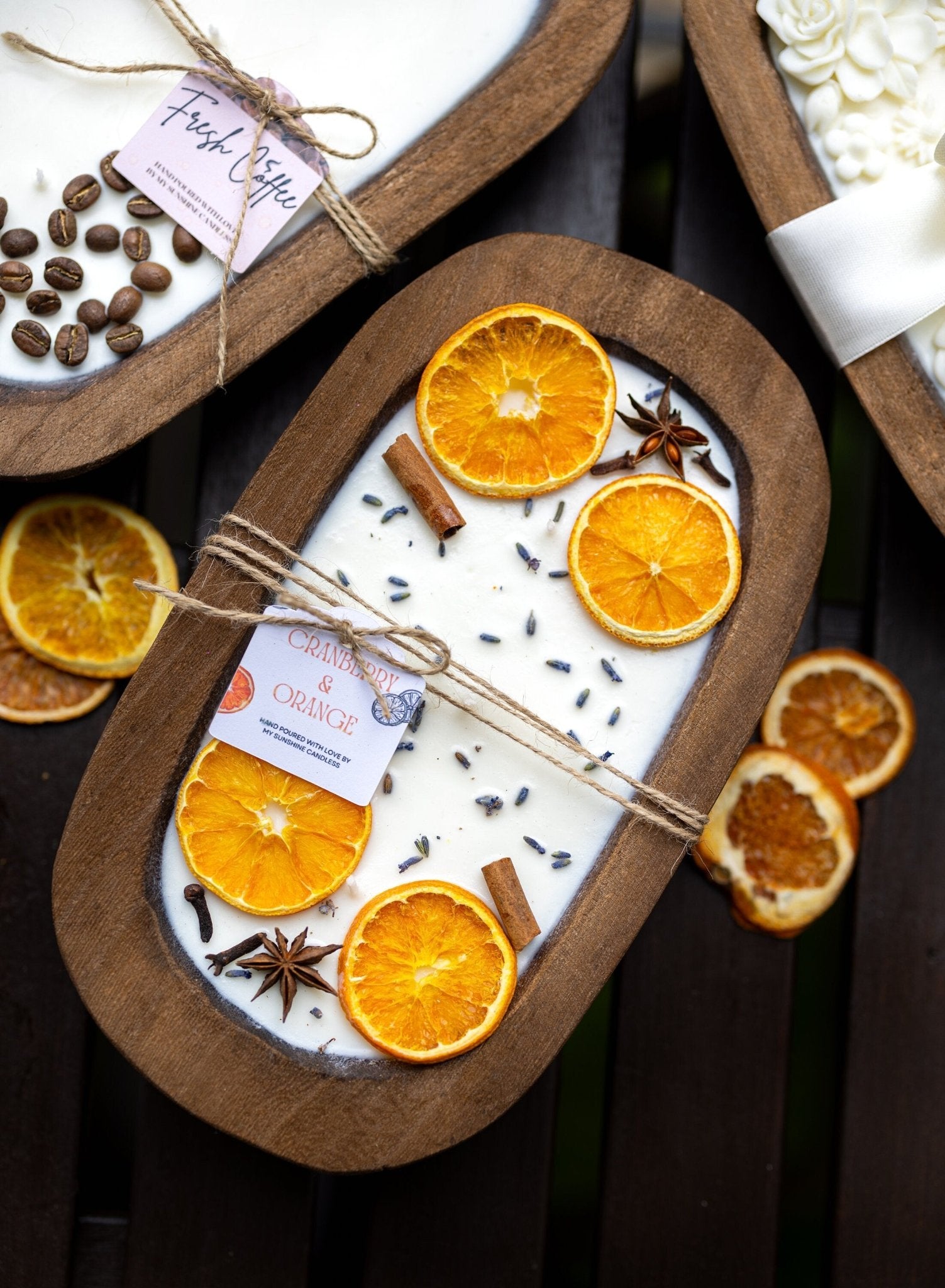 Dough Bowl Candle With Wood Wicks and Soy Wax/ Orange Bowl Candle /Farmhouse Candle/Fruit Candle /3 Wood Wick Candle /Mother's Day Gift