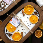 Dough Bowl Candle With Wood Wicks and Soy Wax/ Orange Bowl Candle /Farmhouse Candle/Fruit Candle /3 Wood Wick Candle /Mother's Day Gift