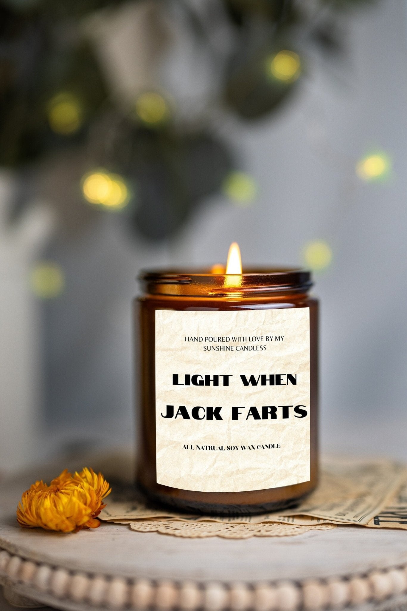 Personalized Light When Jack Farts/Funny Candle/Soy Candle/Unique Gift