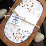 Powerful Stones Dough Bowl Wooden Soy Candle/Farmhouse Candle/Energy Healing Crystal Candle/Soy Intention Candle