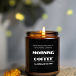 Morning Coffee Soy Wax Candle/Wax Candle in Amber Jars , Coffee Scented Candle Gift for you Coffee Lover