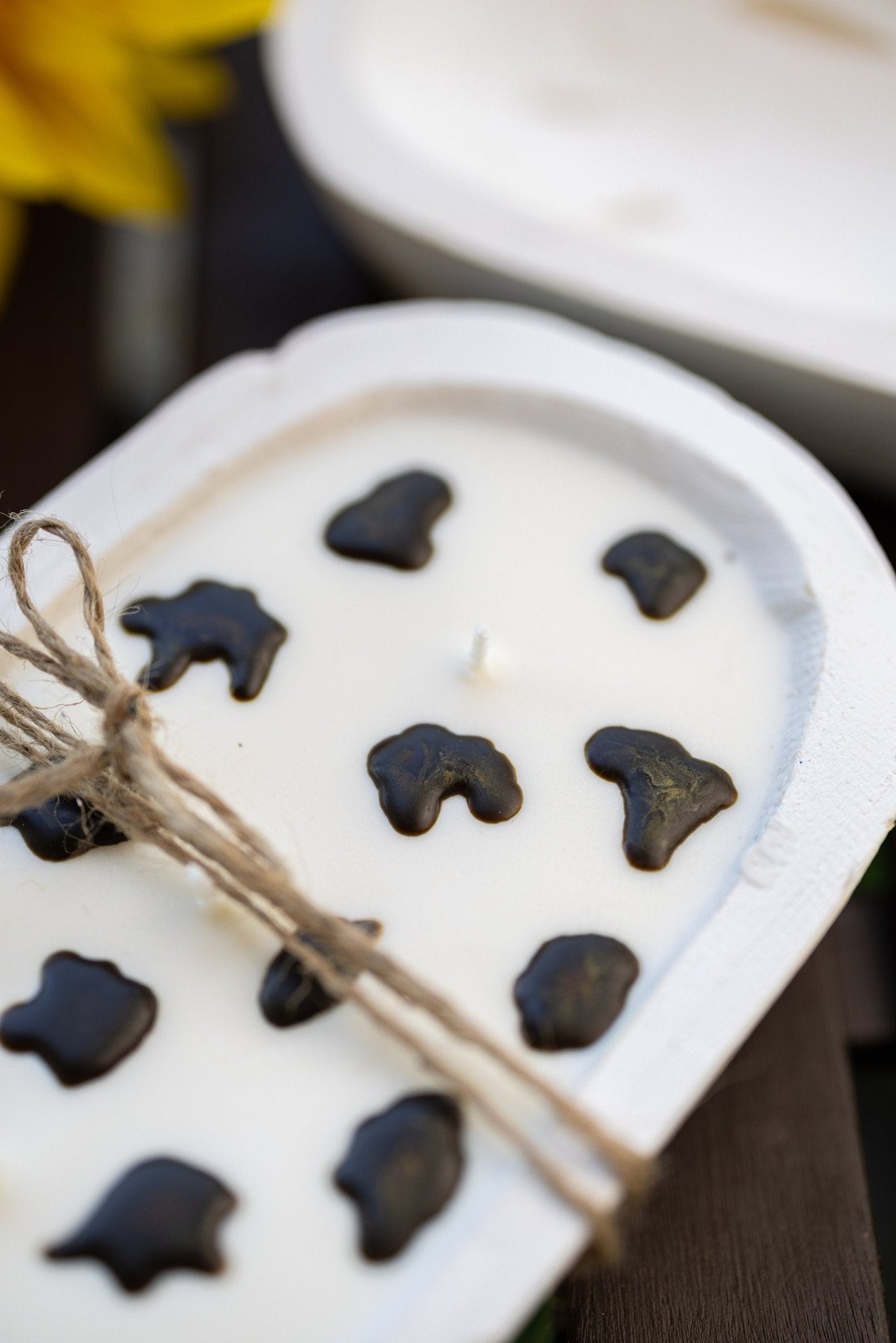 Cow Print Dough Bowl Farmhouse Candle/Dough Bow Farmhouse/Natural Soy Wax Scents by your Choice