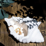 Concrete Conch Shell Tray-Jesmonite Shell Trinket Tray-Beach Theme Sea Shell Bowl-White Shell Ring Dish-Jewelry Storage/Candle Shell Tray