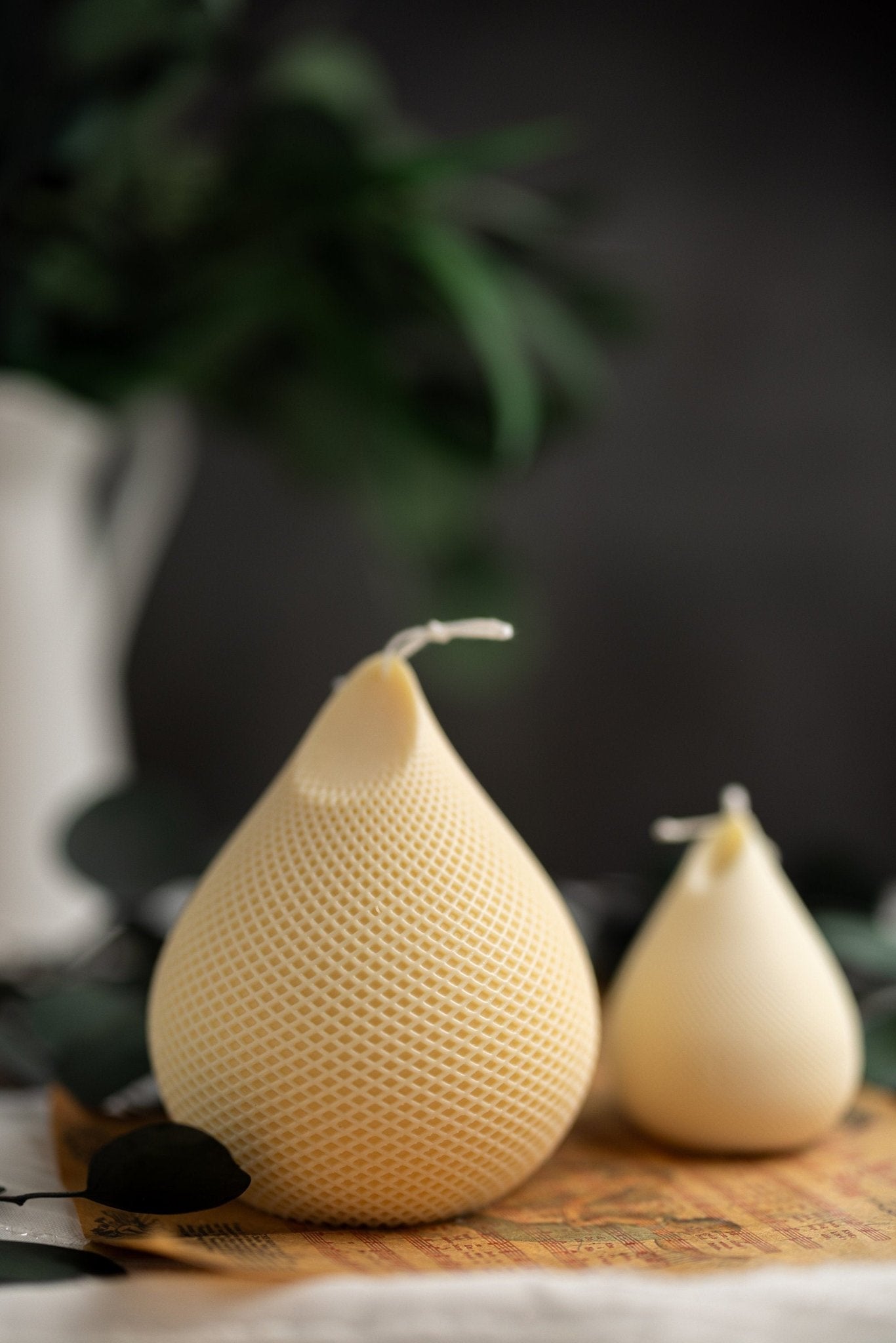 Unique geometrical candle /Handmade ribbed candle /Valentine gifts /gift idea/Hand-poured Soy Candles/ Pillar Candle